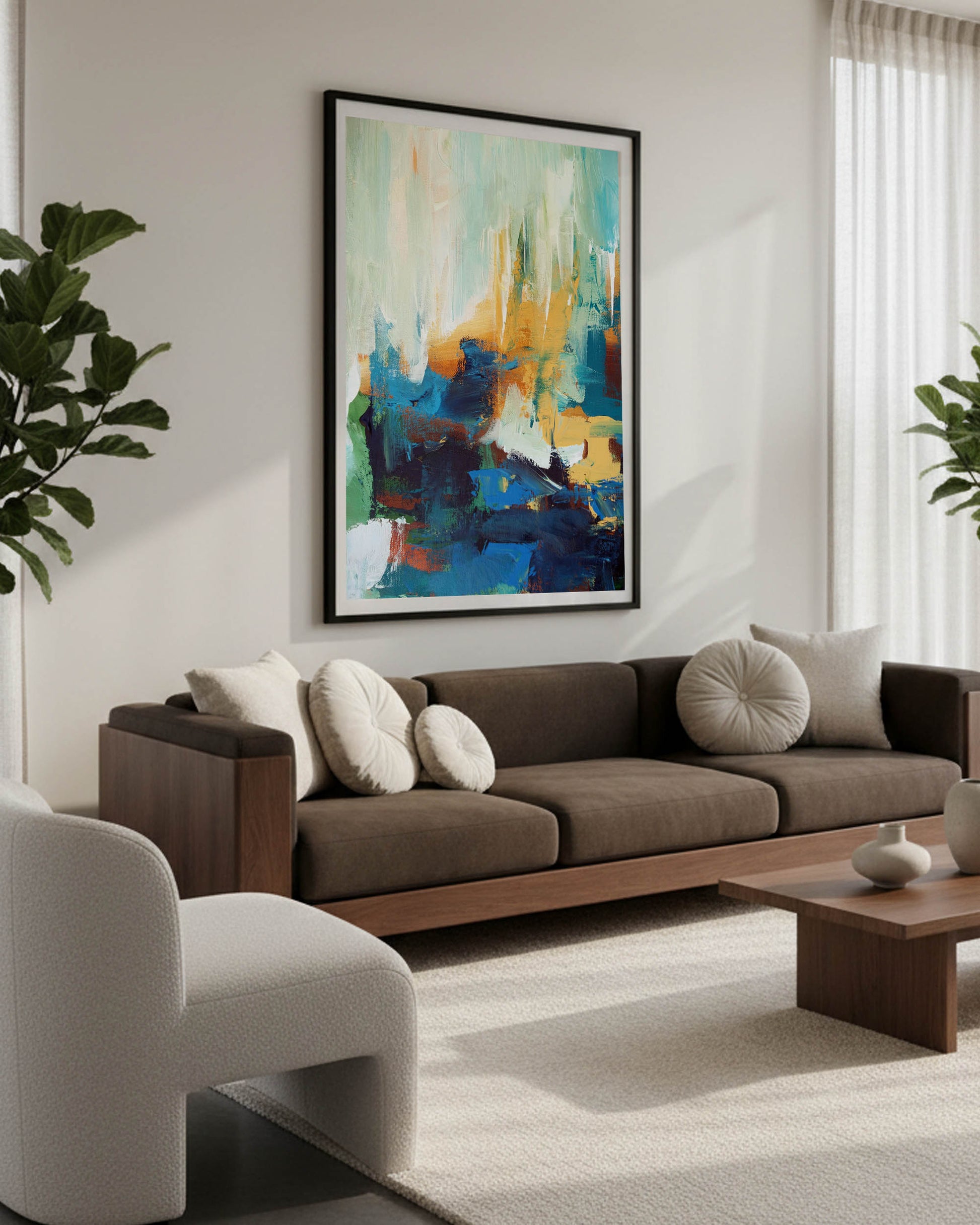 oversized abstract wall art, modern framed pictures for living room with high ceilings, apartment art, modern colourful pictures
