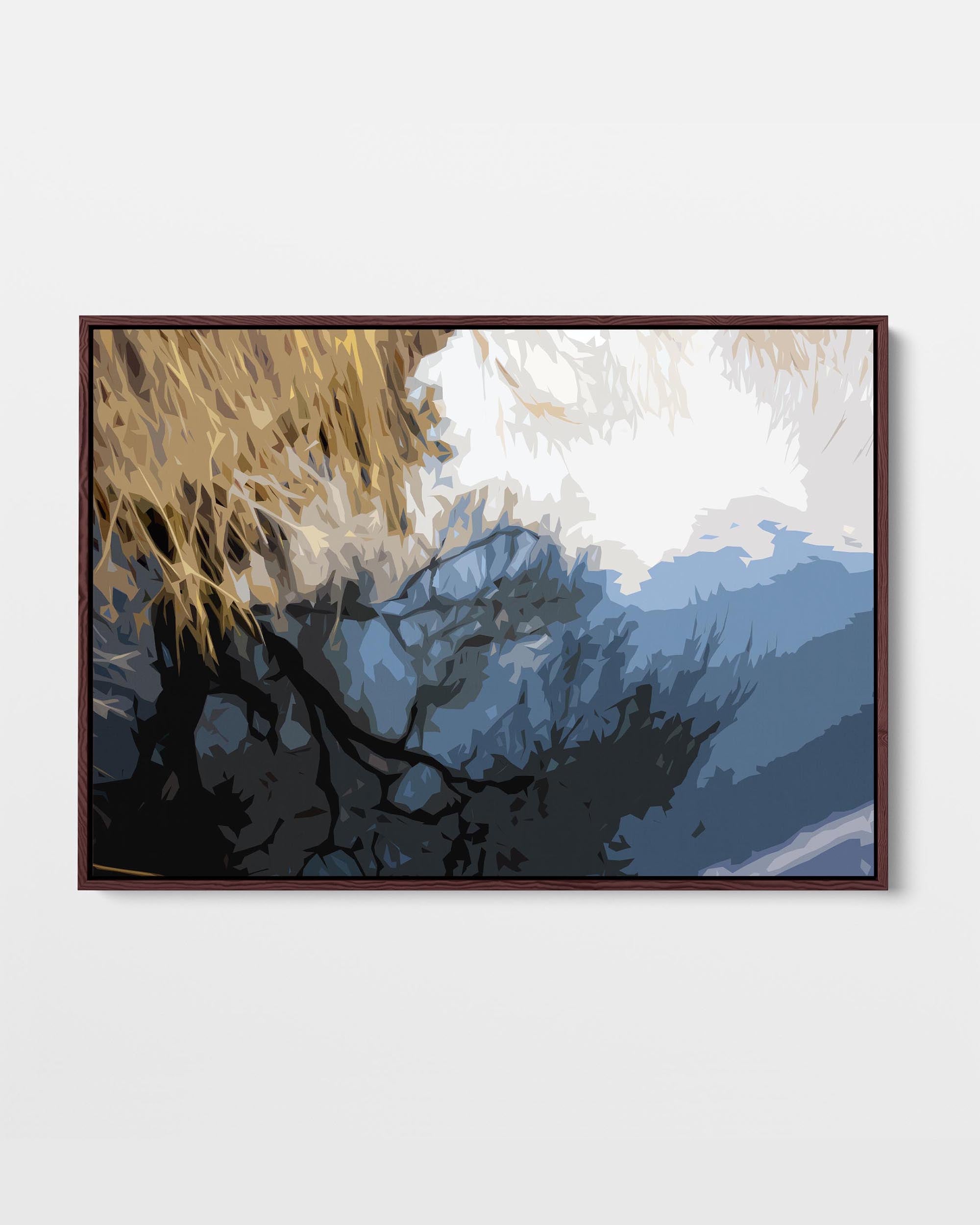 Abstract Landscape Reflection Framed Canvas