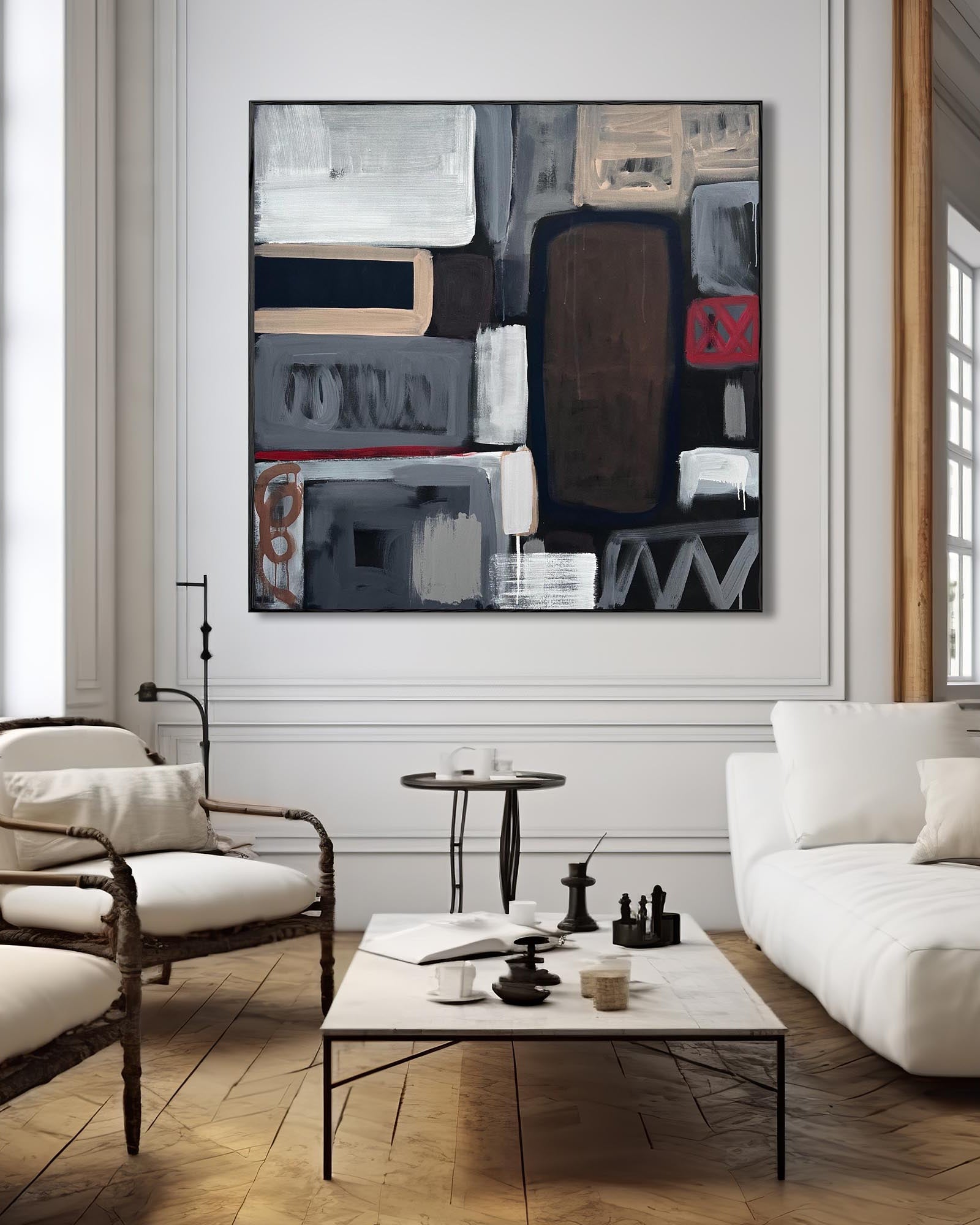 Large Abstract Painting In Living Room