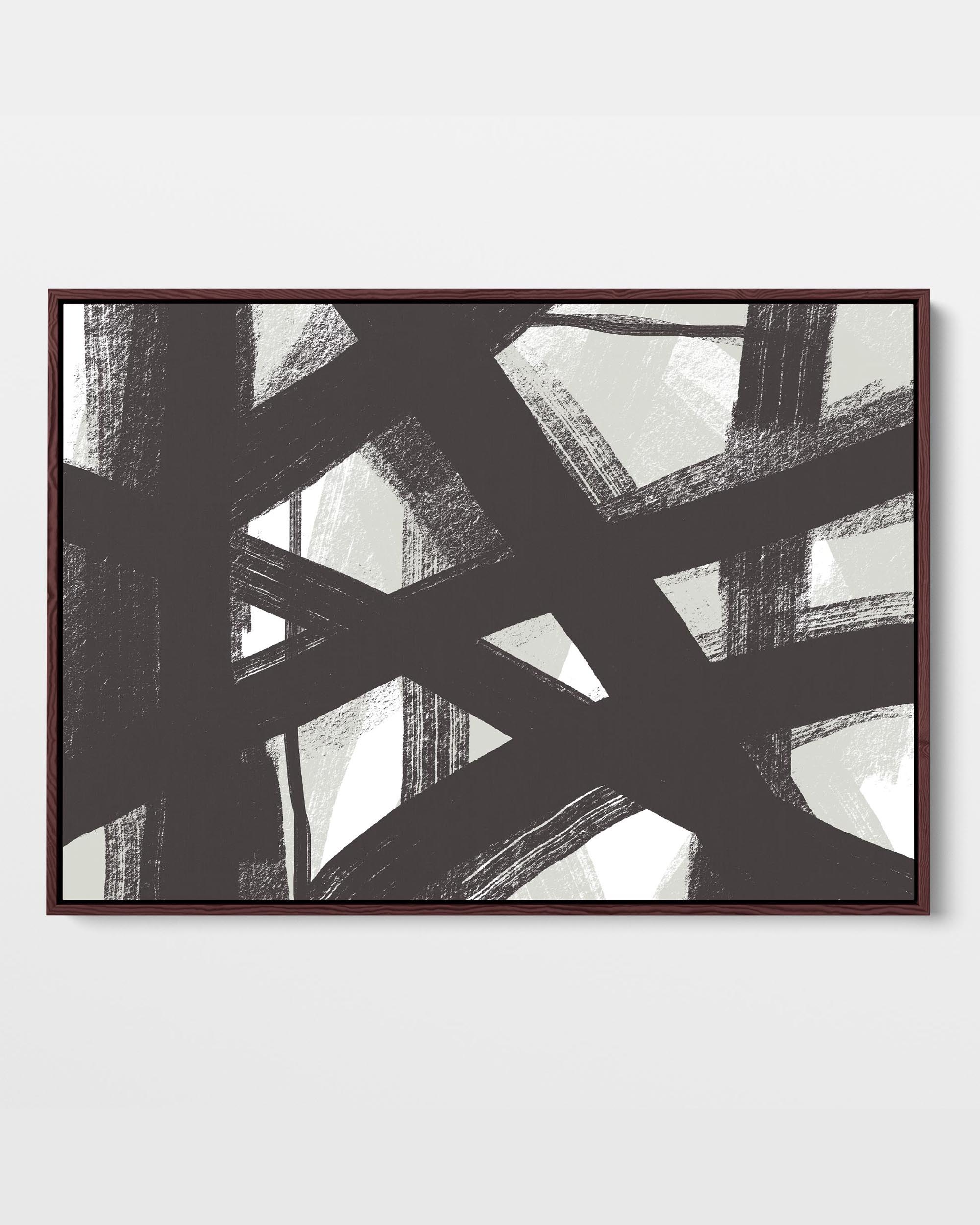 Brave Line Marks Framed Canvas