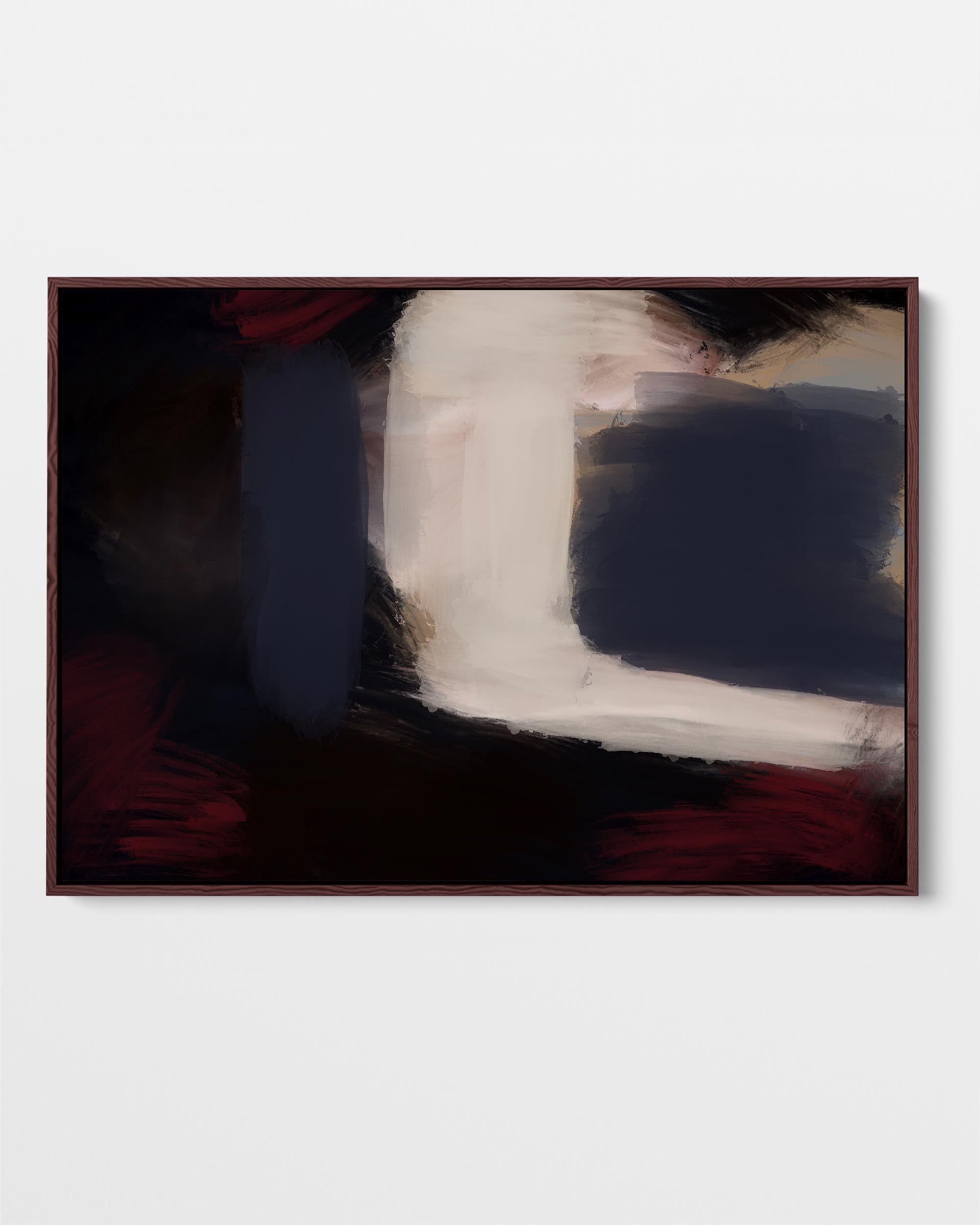 Fading Crimson Framed Canvas