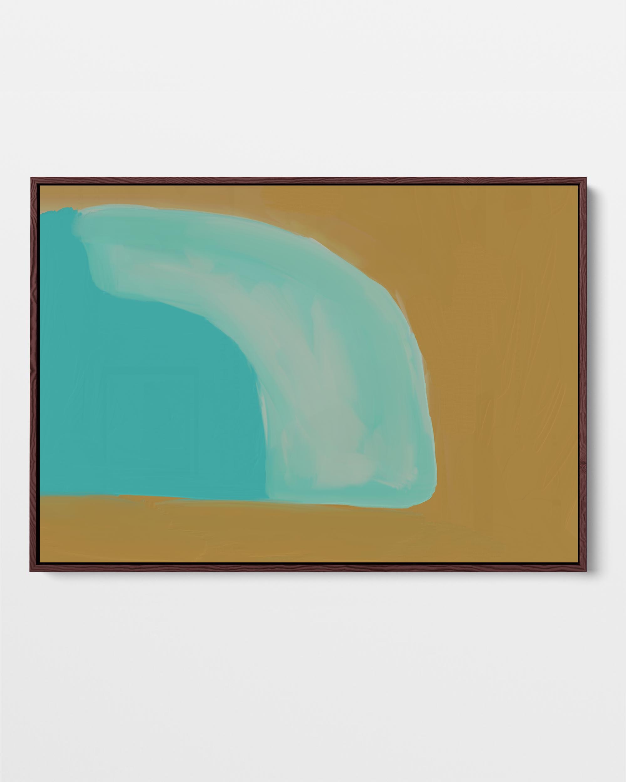 Abstract Mustard Framed Canvas Art