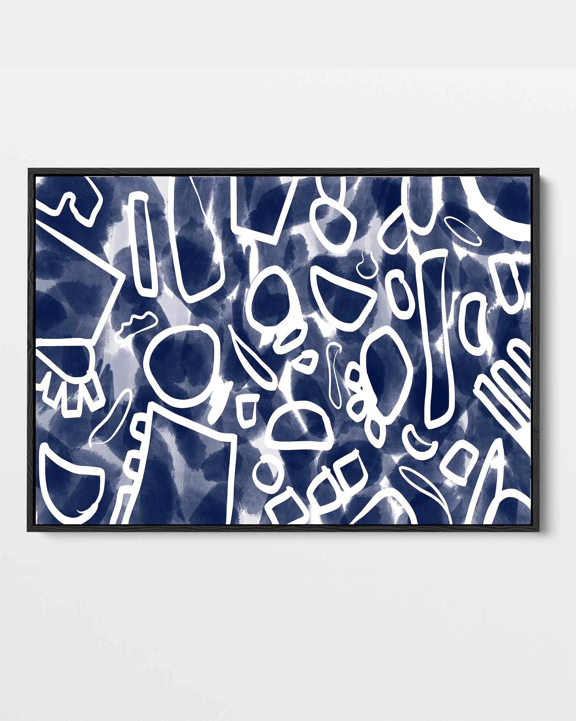 Blueprint II Framed Canvas