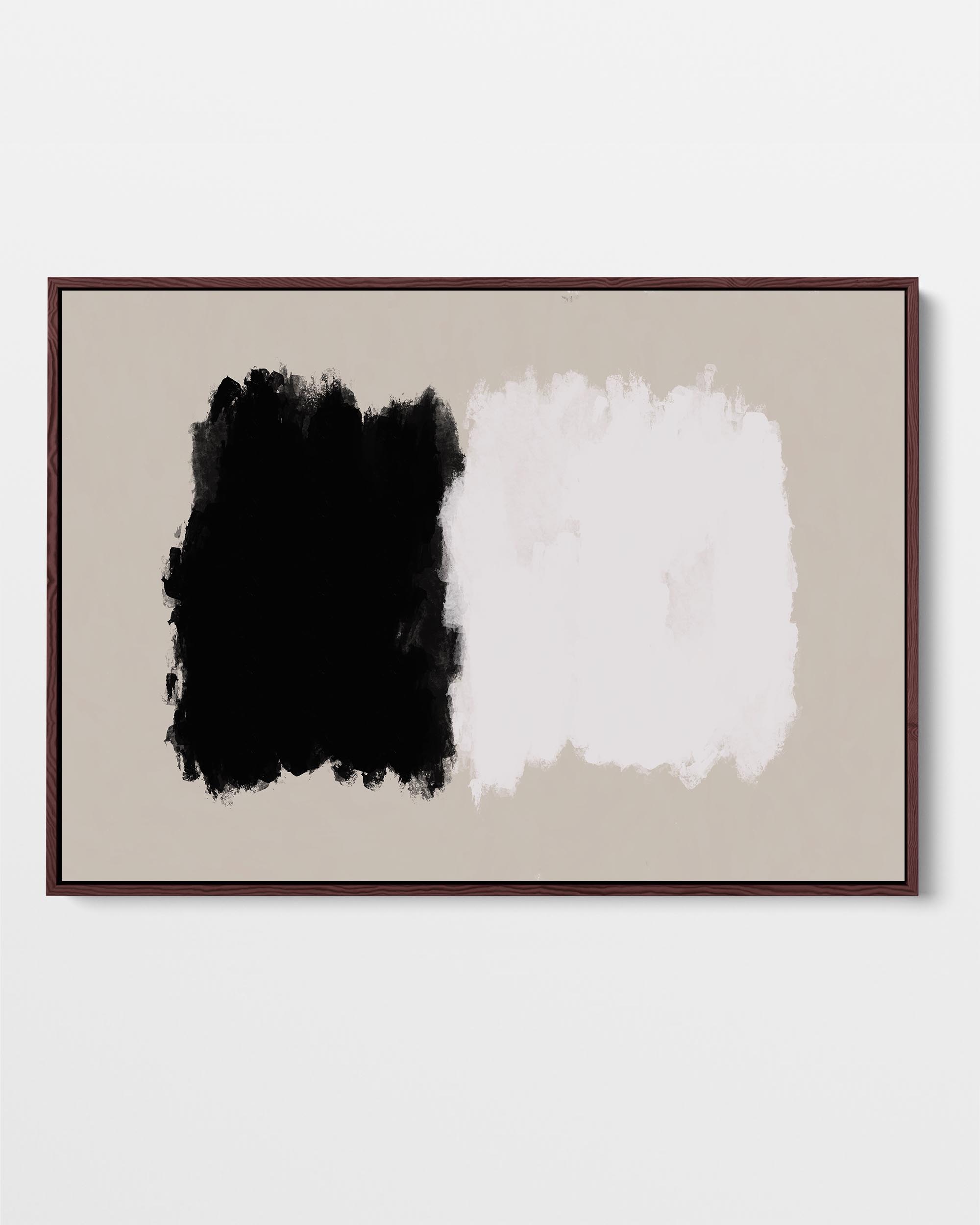 Mono On Beige Framed Canvas Art