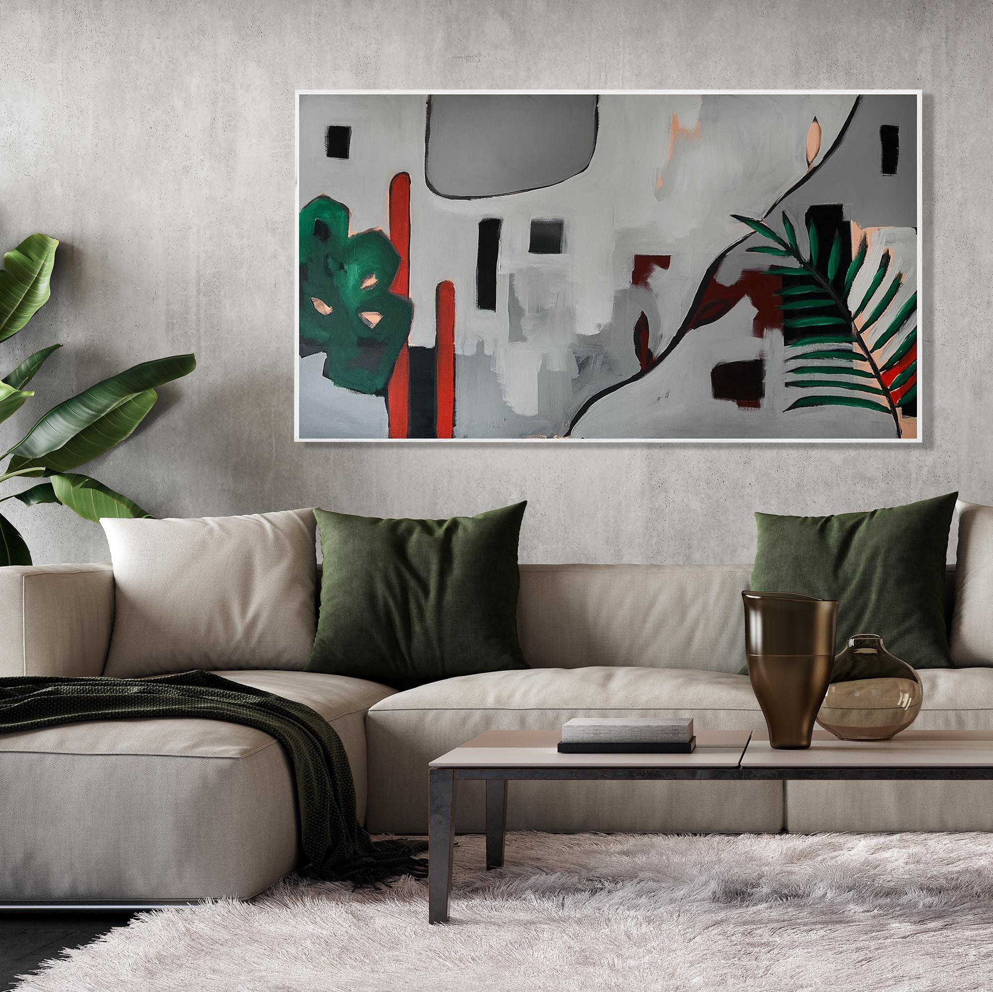 Botanical City - Original Painting-Abstract House