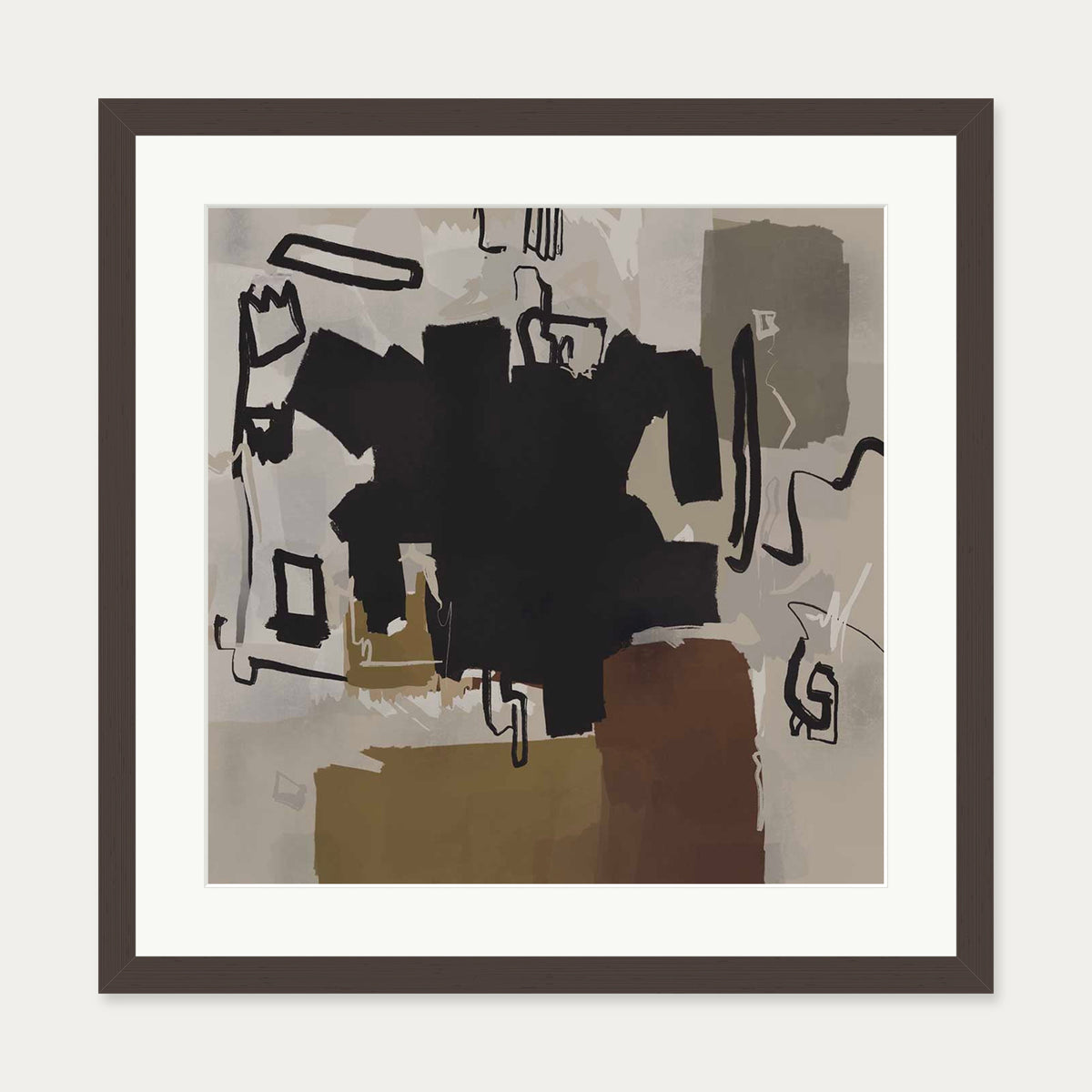 Fables of Kings Art Print — 50 x 50 cm — Brown Frame