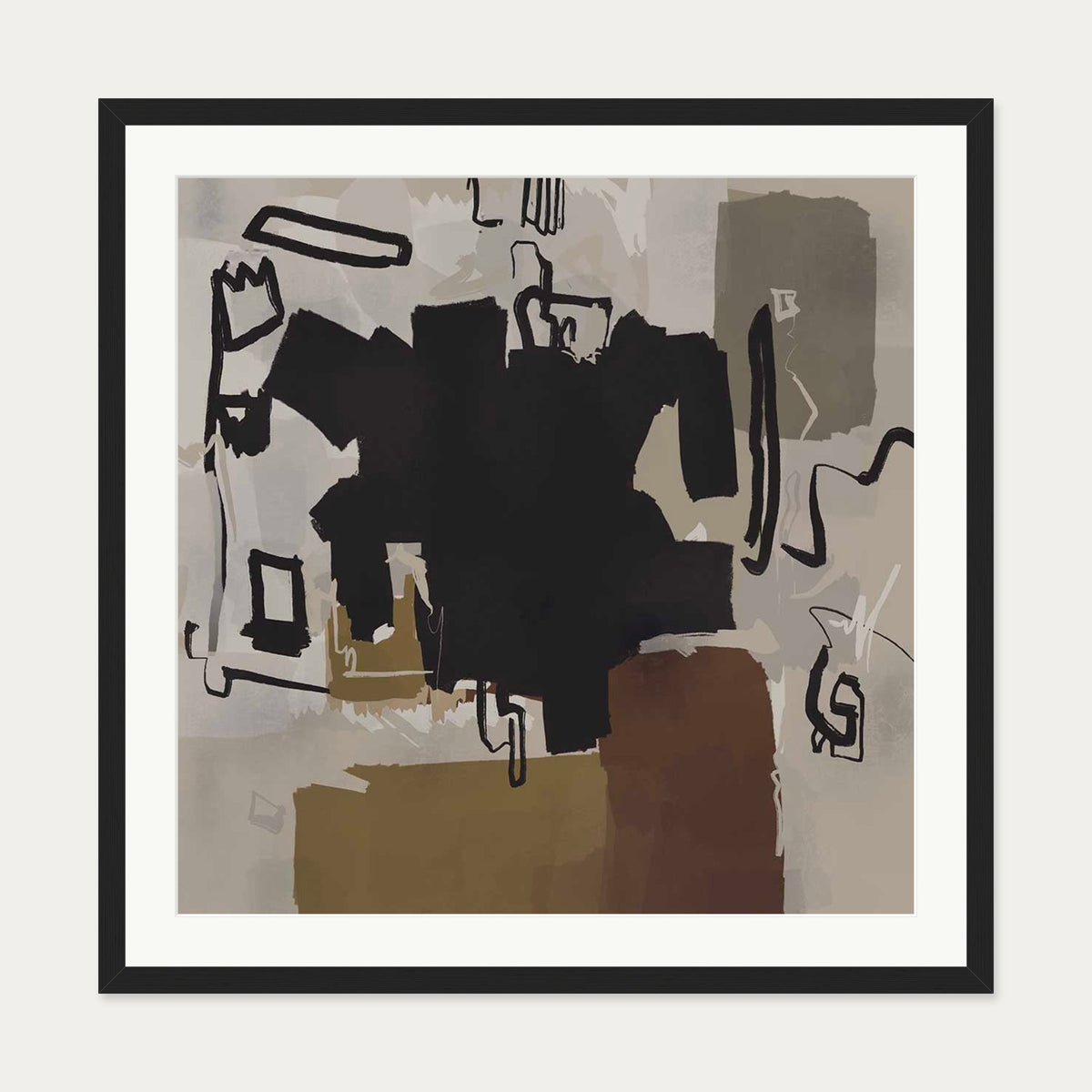 Fables of Kings Art Print — 70 x 70 cm — Black Frame
