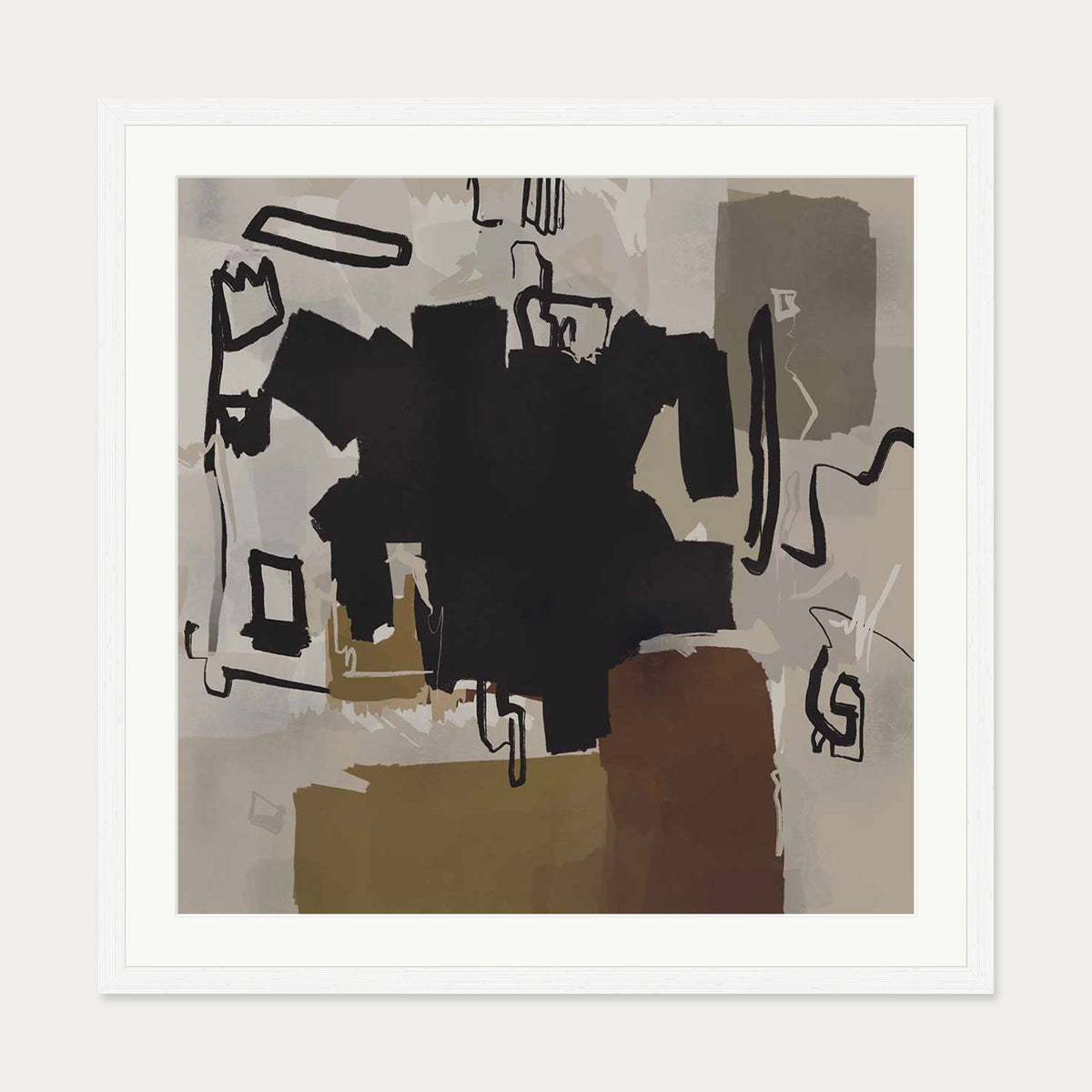 Fables of Kings Art Print — 70 x 70 cm — White Frame