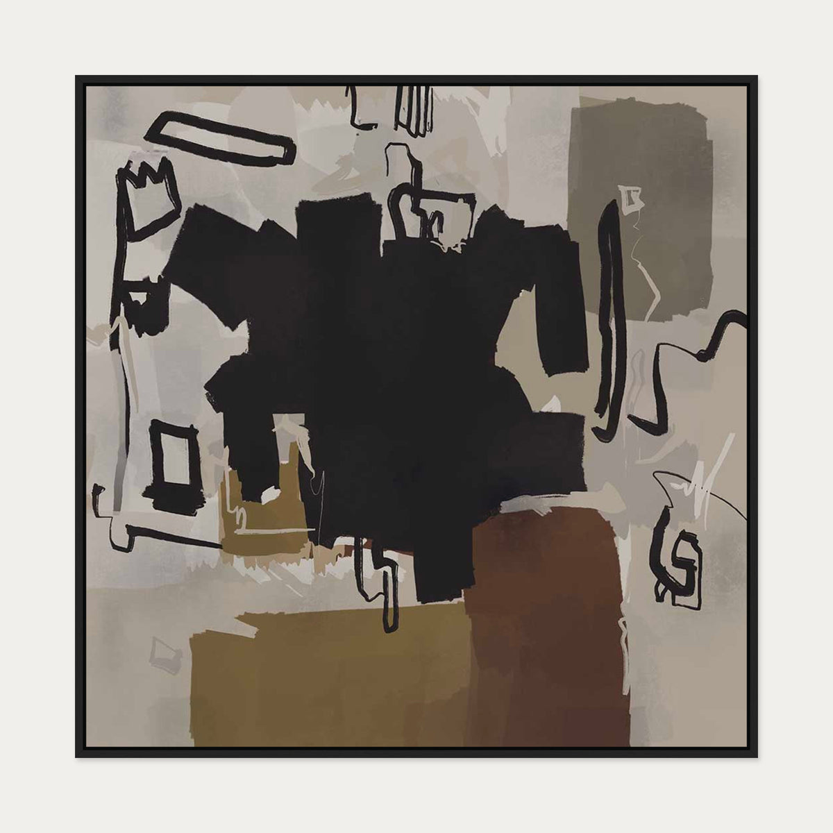 Fables Of Kings Canvas Art — 100 x 100 cm — Black Frame
