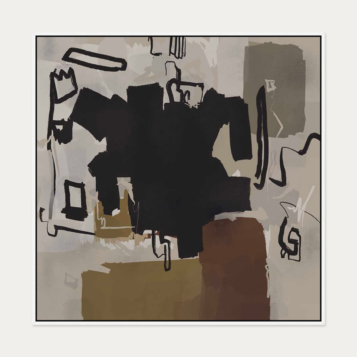 Fables Of Kings Canvas Art — 100 x 100 cm — White Frame