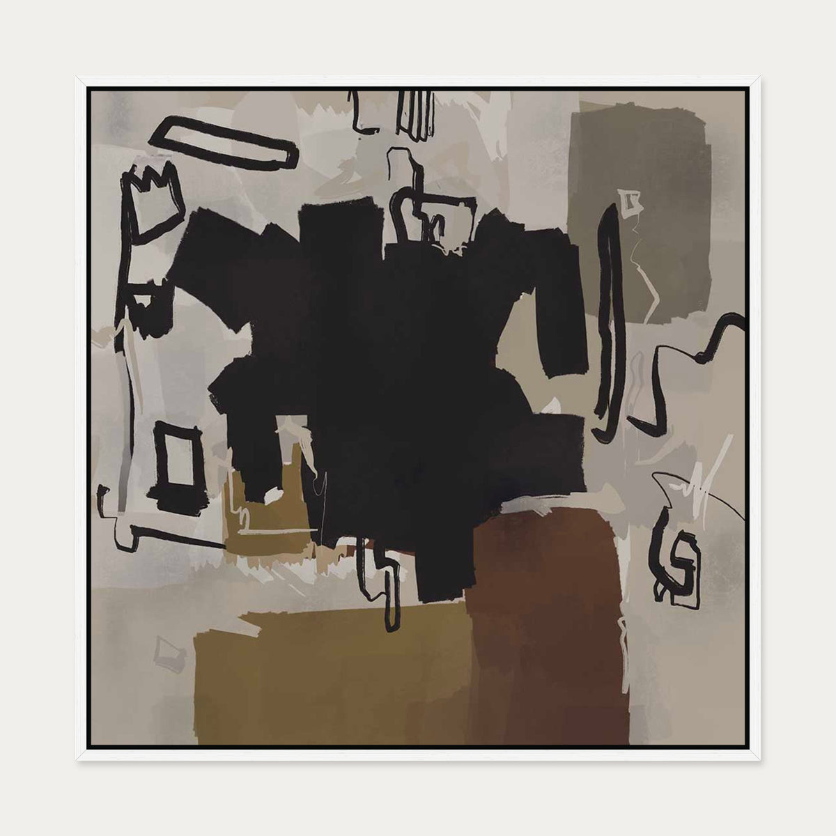 Fables Of Kings Canvas Art — 70 x 70 cm — White Frame