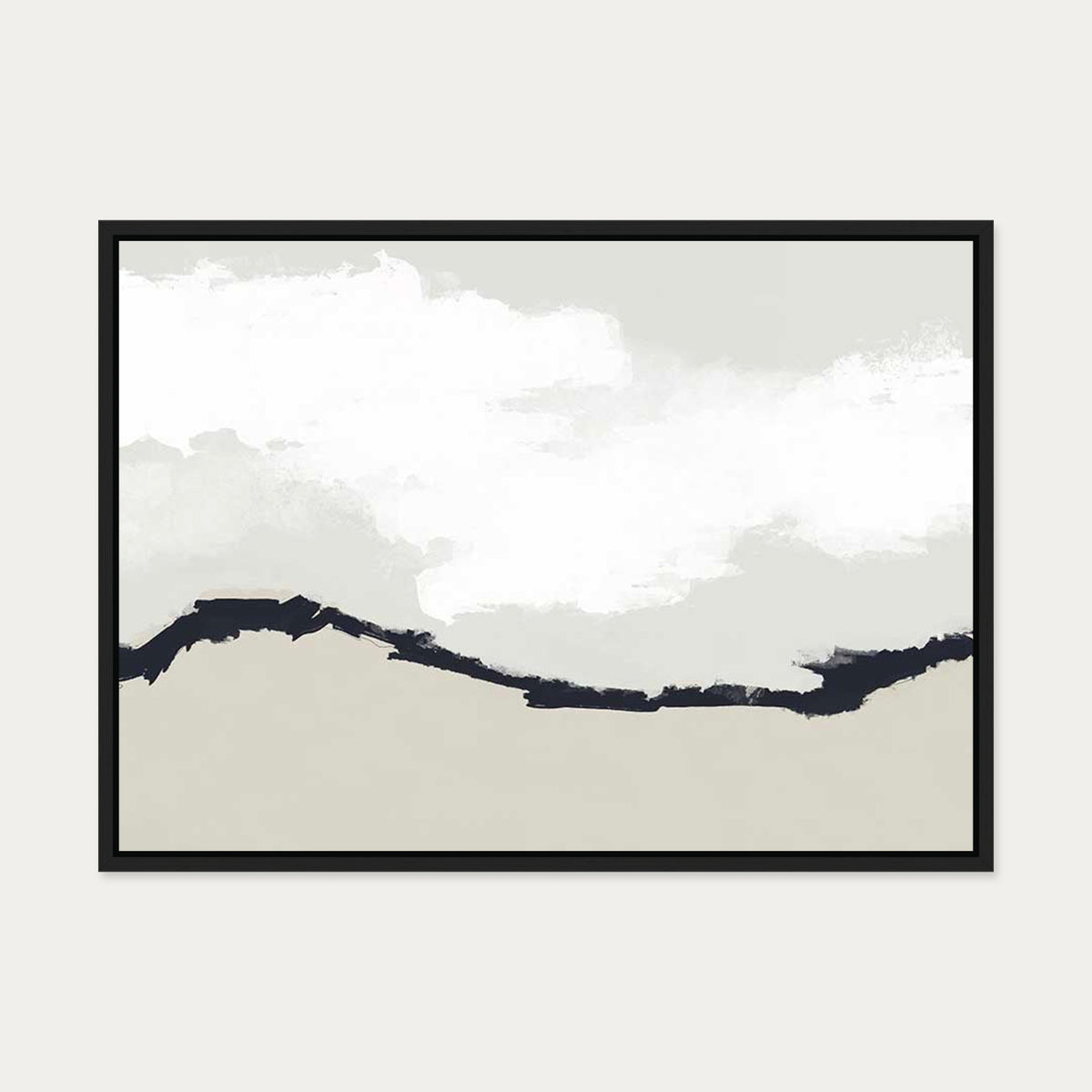 Fading Coastline Canvas Art — 50 x 70 cm — Black Frame