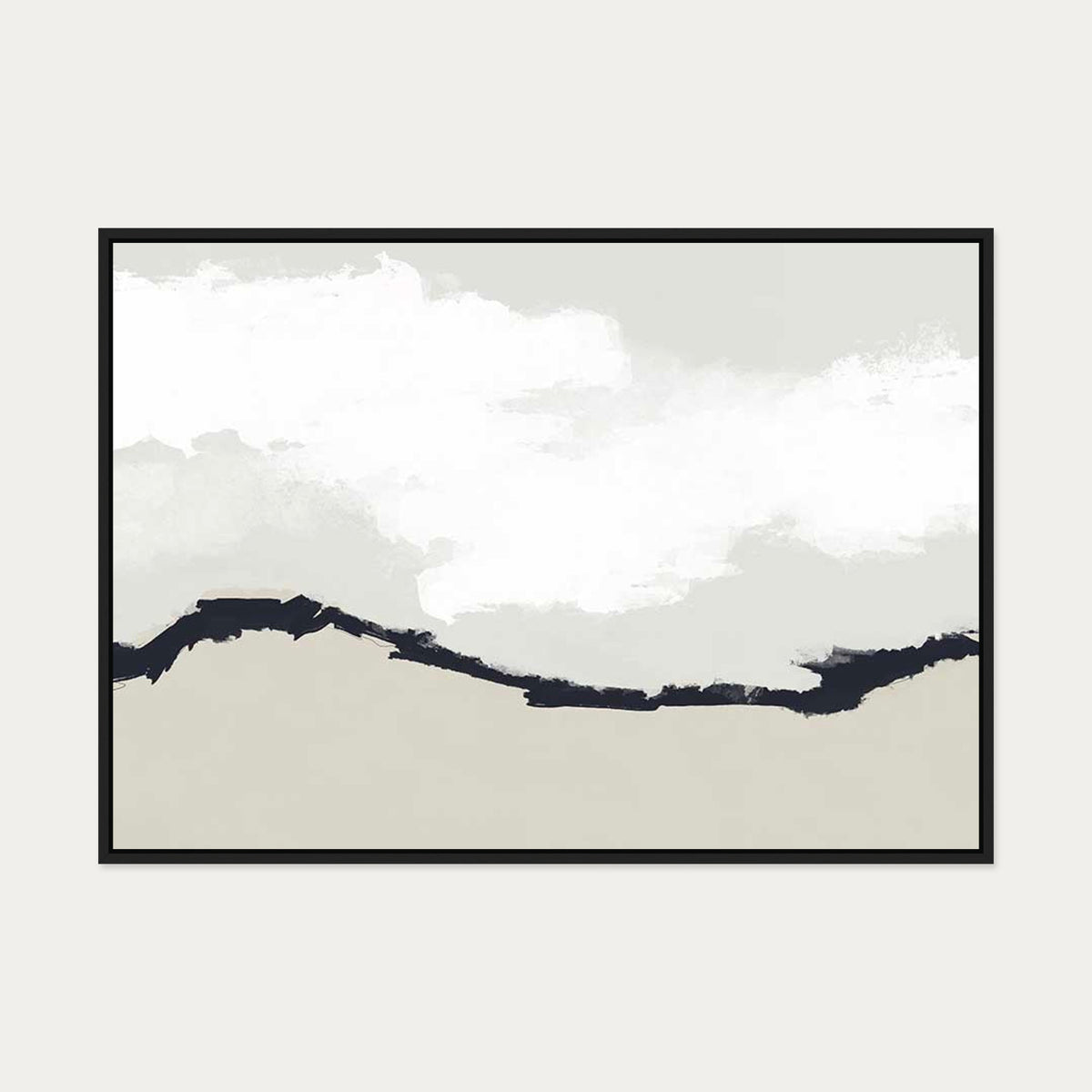 Fading Coastline Canvas Art — 70 x 100 cm — Black Frame