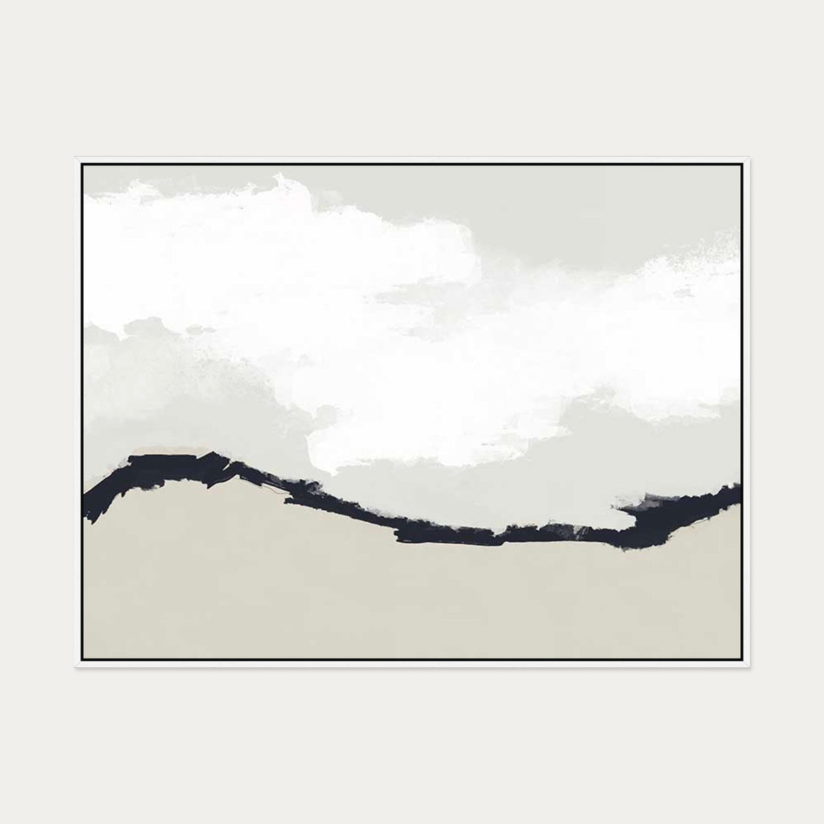 Fading Coastline Canvas Art — 90 x 120 cm — White Frame