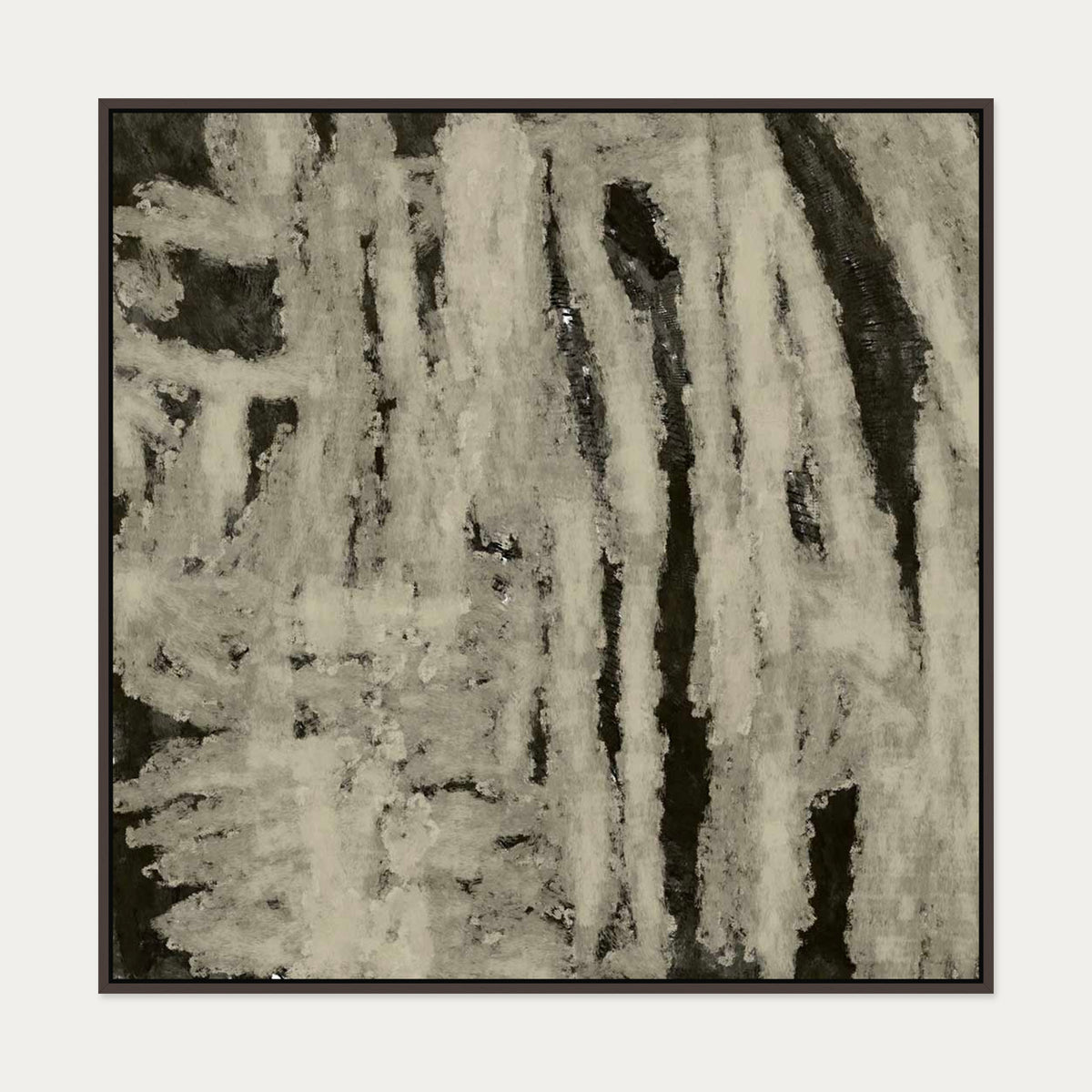 Fading Mist Canvas Art — 100 x 100 cm — Brown Frame