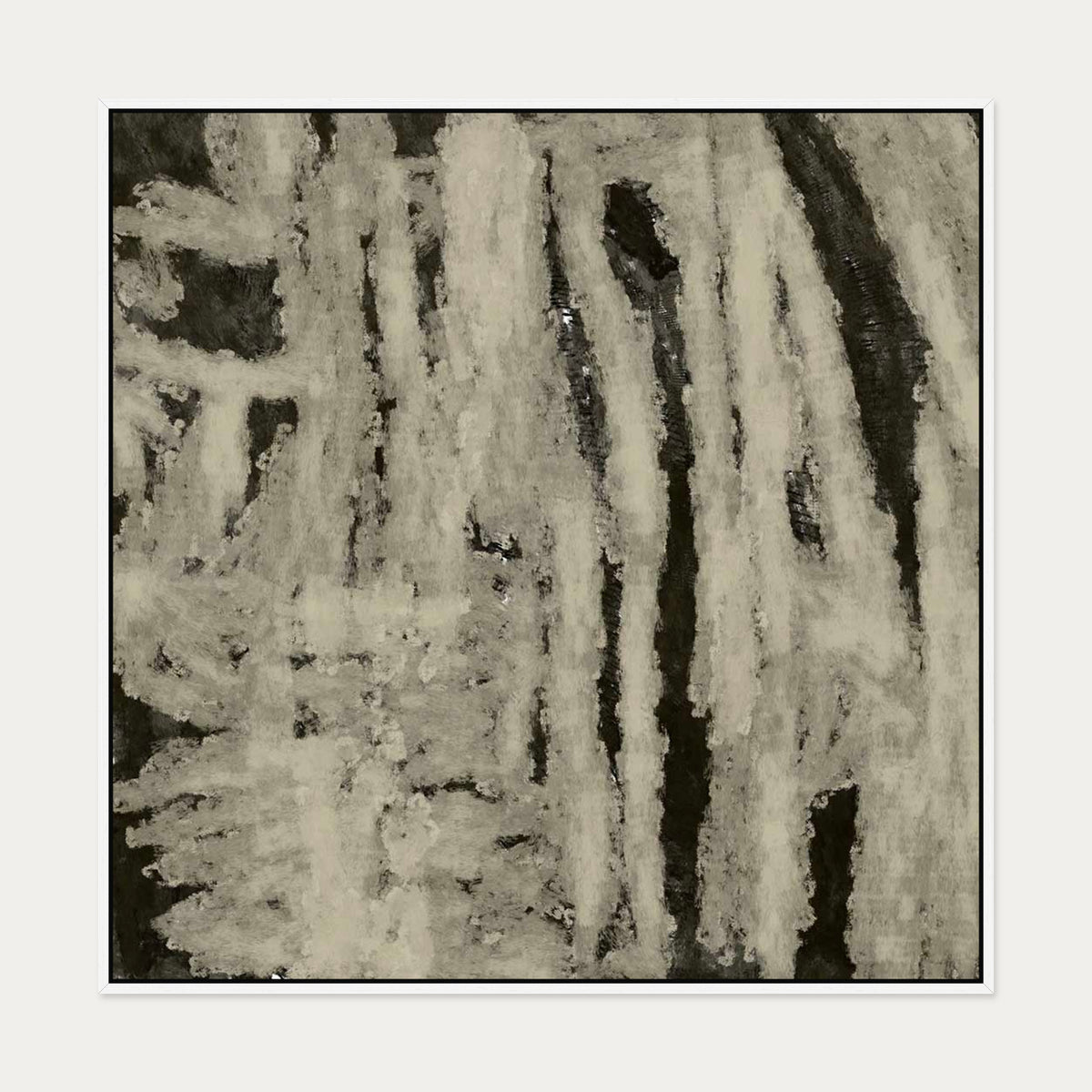 Fading Mist Canvas Art — 100 x 100 cm — White Frame
