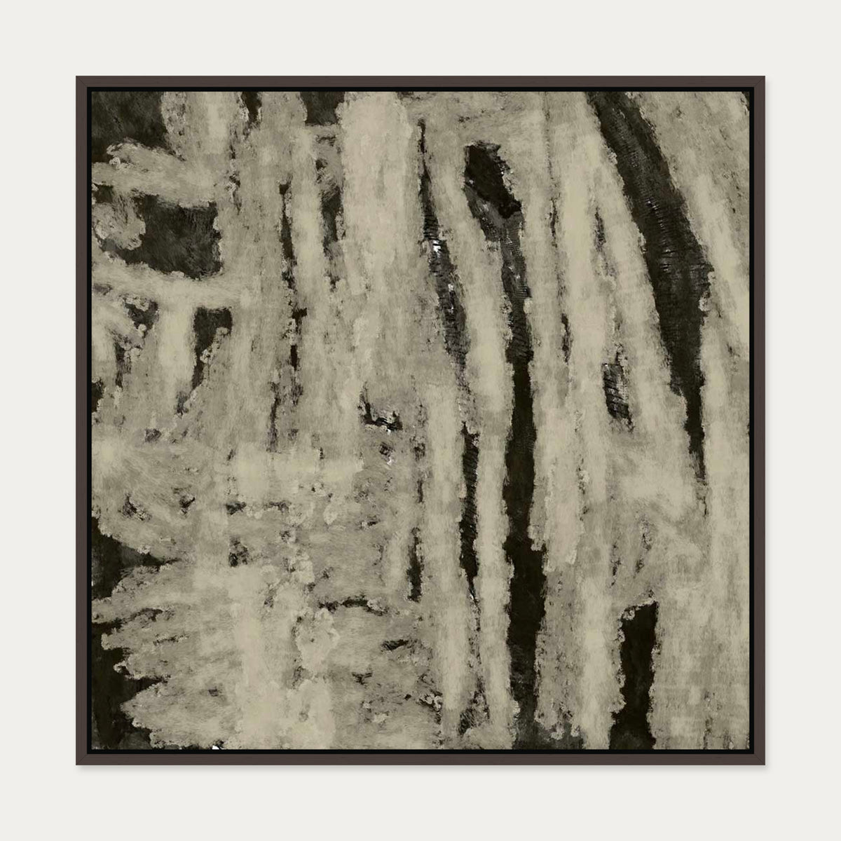 Fading Mist Canvas Art — 70 x 70 cm — Brown Frame
