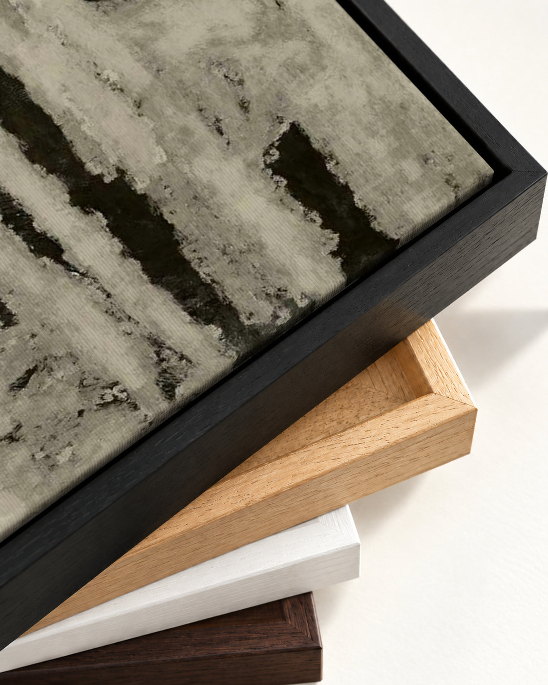 Fading Mist Canvas Art — framed canvas corner and wrapped canvas detail