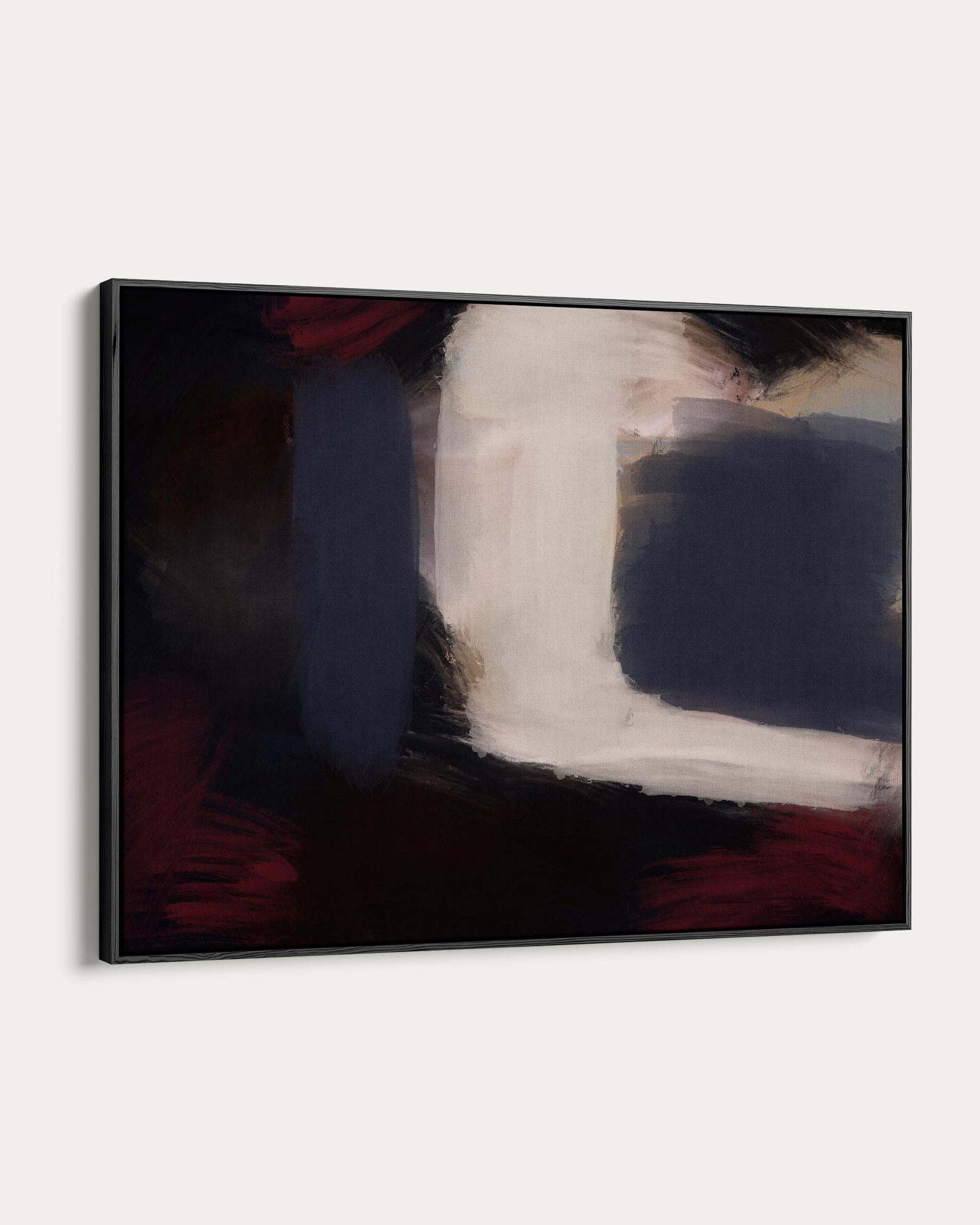 Abstract painting with a black frame on a white background