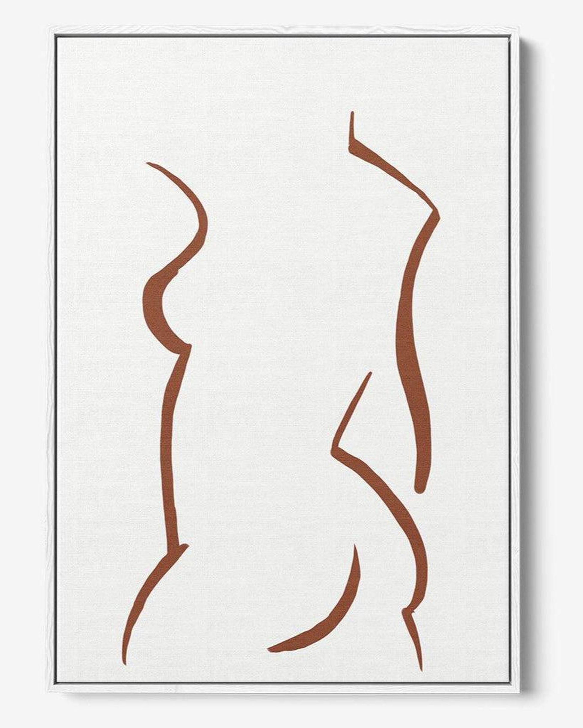 Abstract brown line art on a white background