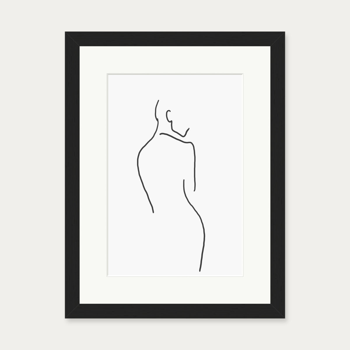 Figure Line Art Print — 30 x 40 cm — Black Frame