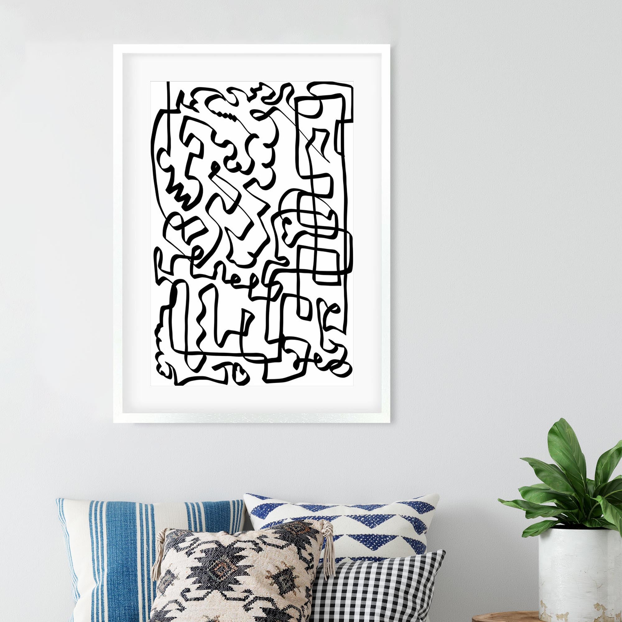 Lines Of The Maze Abstract Framed Art