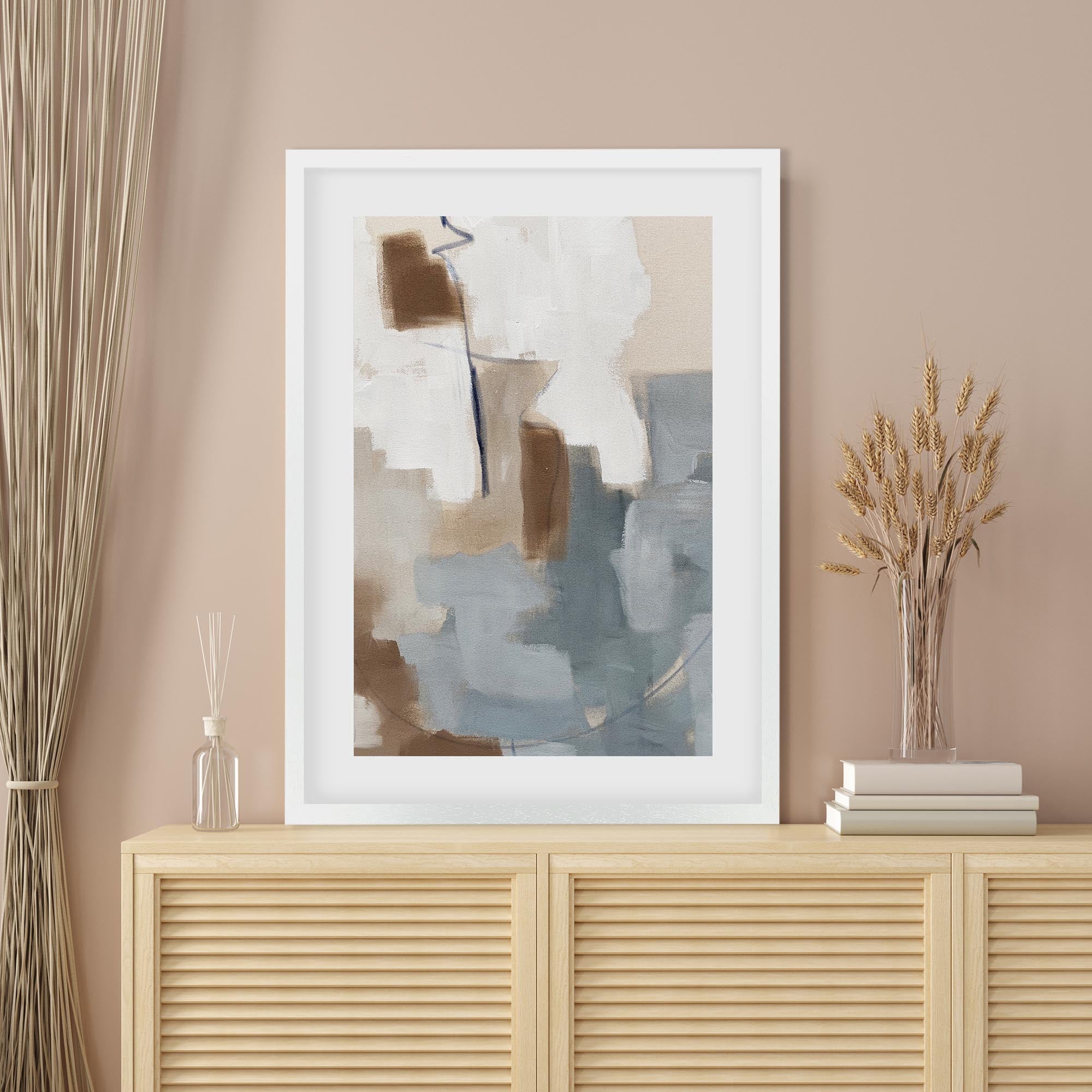 Neutral Abstract Shapes Framed Art