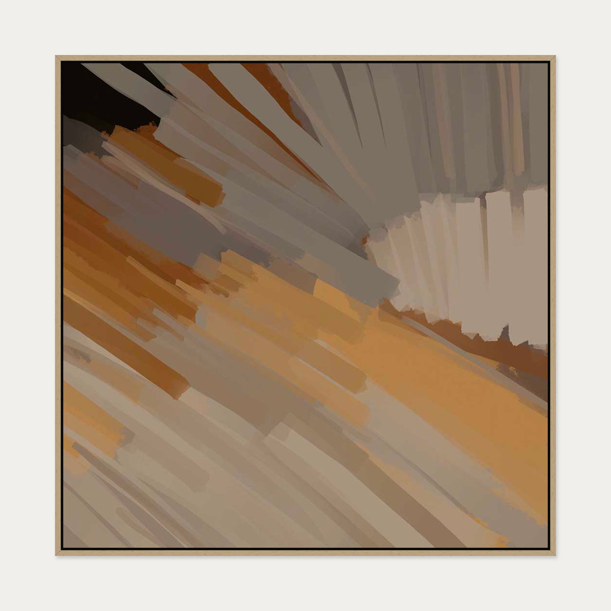 Fireworks I Canvas Art — 100 x 100 cm — Oak Frame