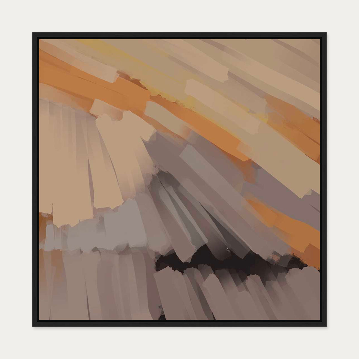 Fireworks II Canvas Art — 70 x 70 cm — Black Frame