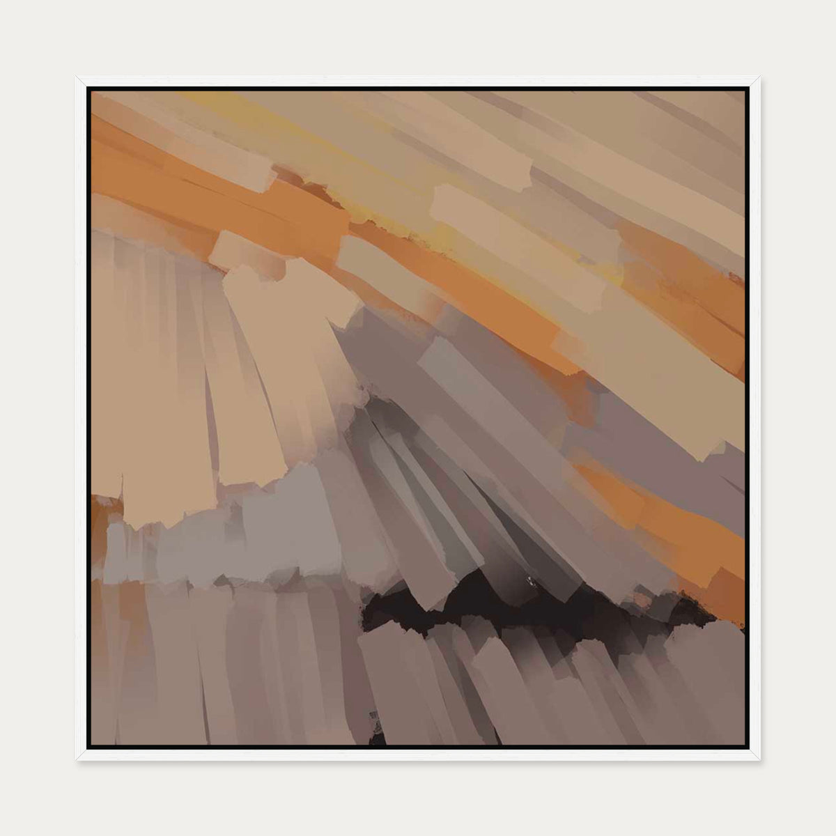 Fireworks II Canvas Art — 70 x 70 cm — White Frame