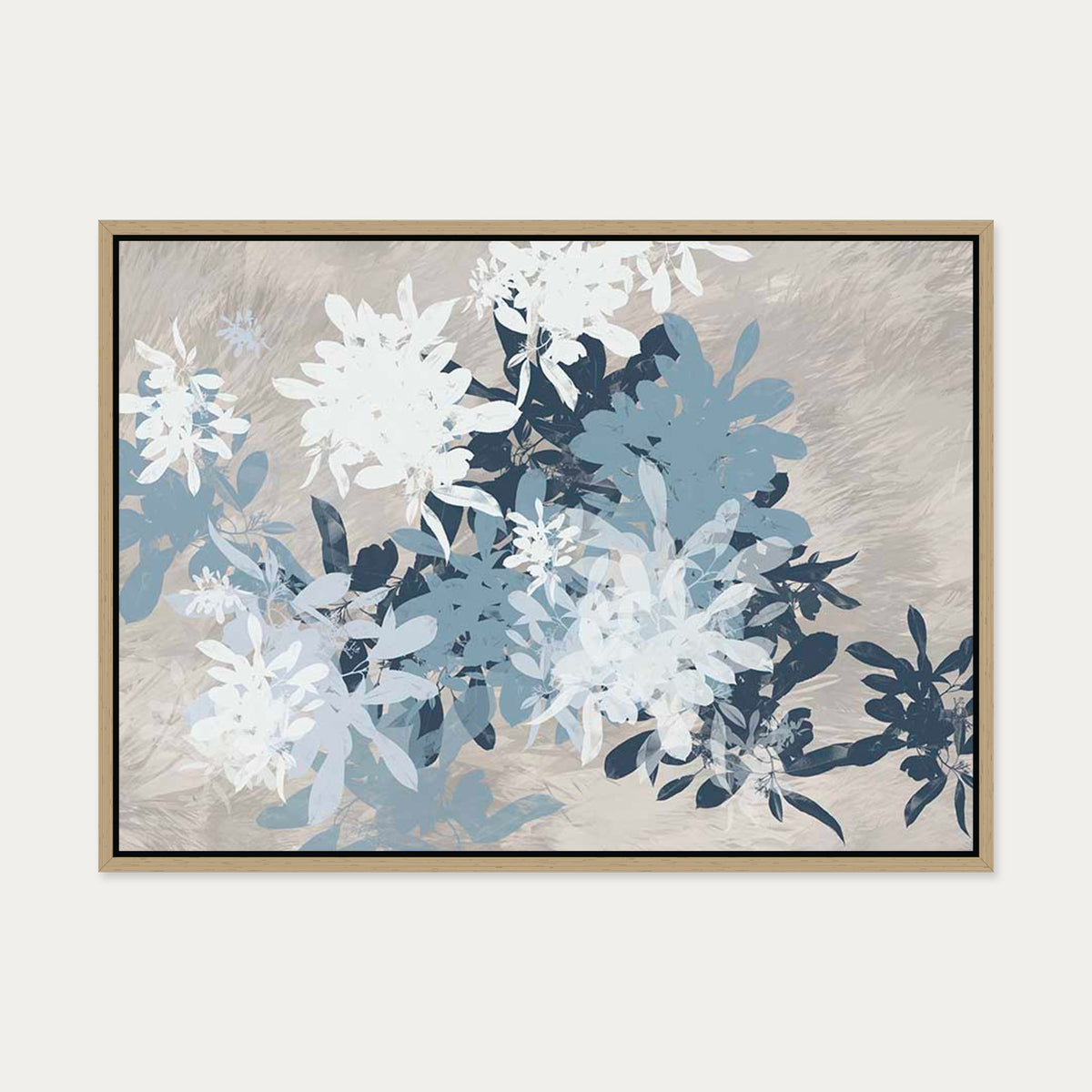 Floral Shades II Canvas Art — 50 x 70 cm — Oak Frame
