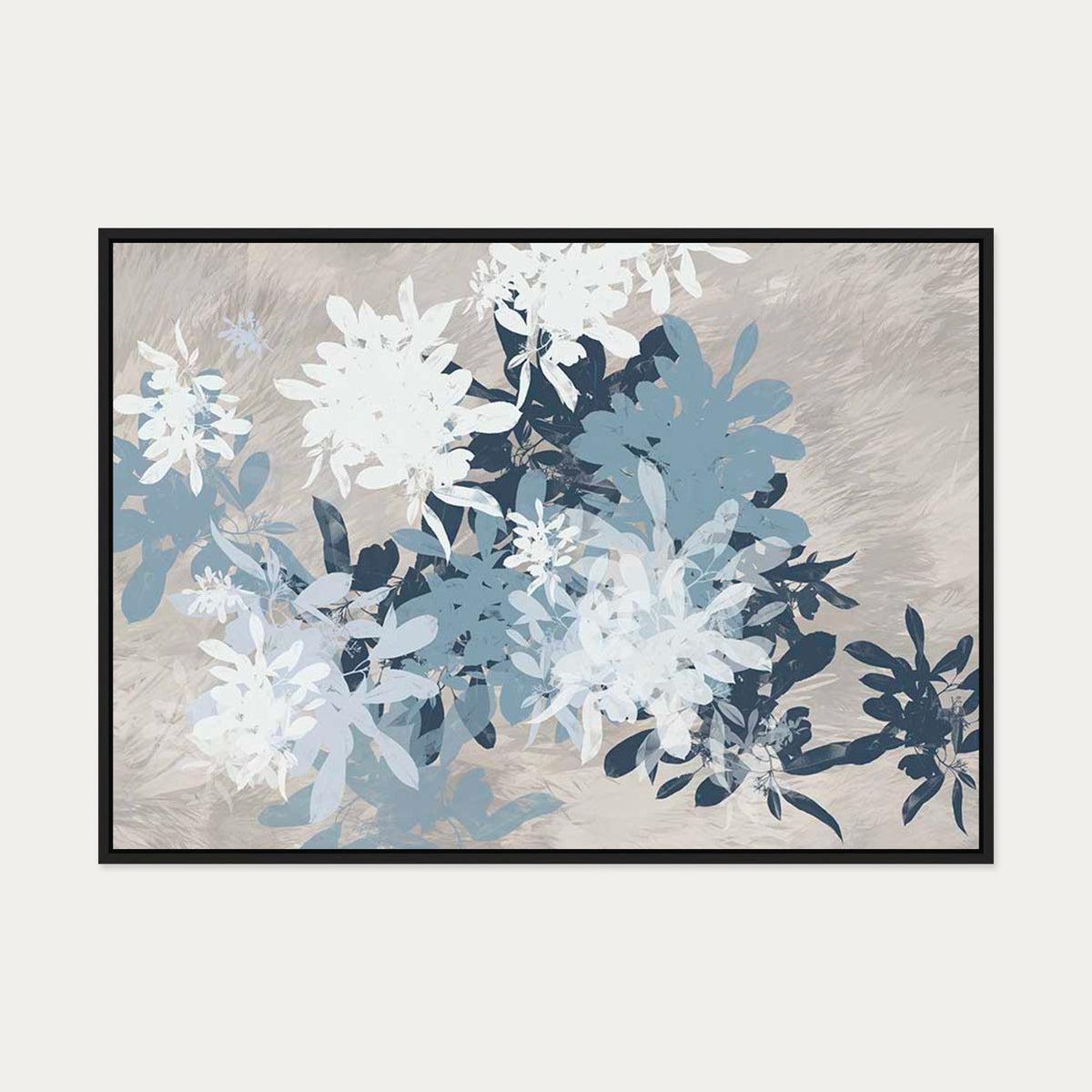 Floral Shades II Canvas Art — 70 x 100 cm — Black Frame