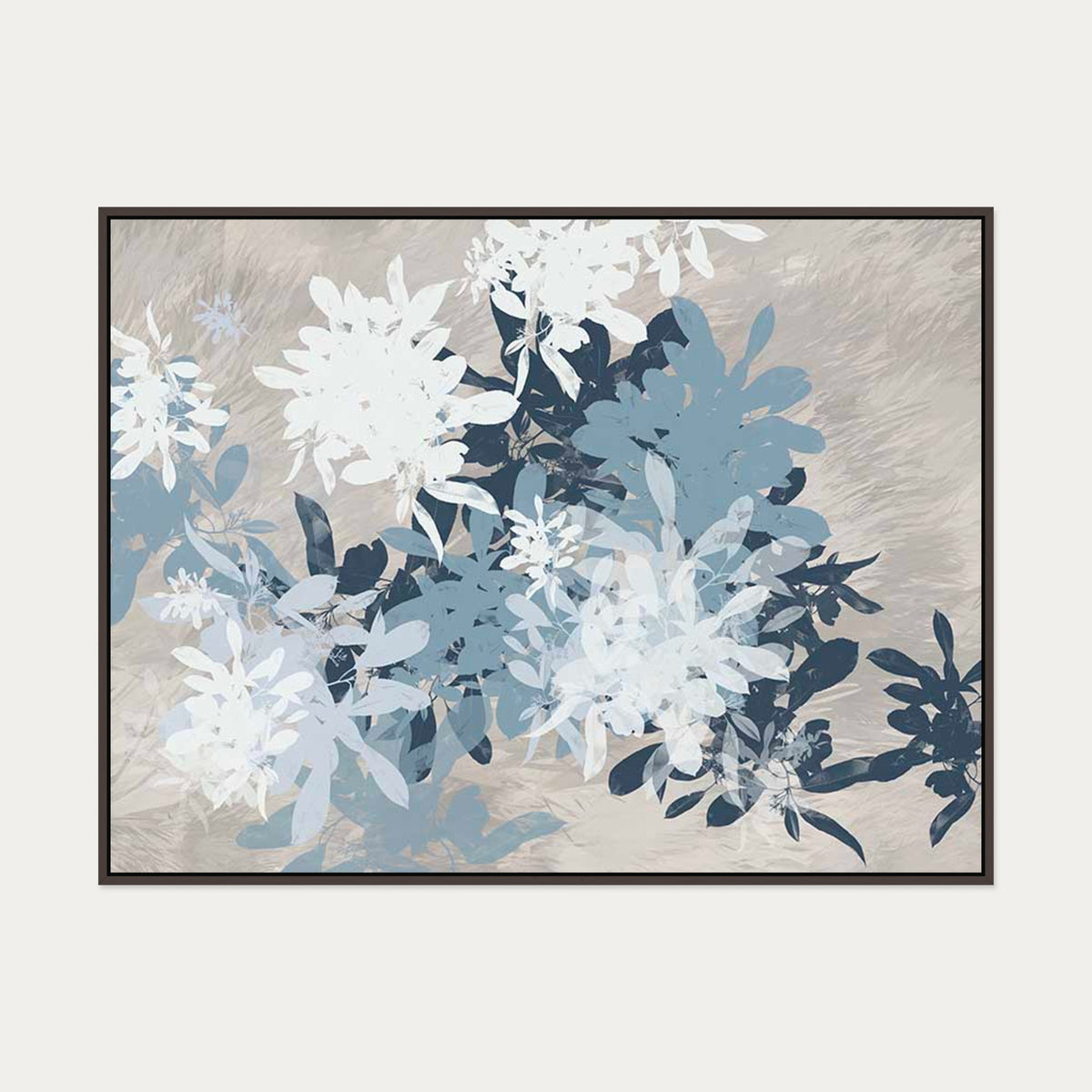 Floral Shades II Canvas Art — 90 x 120 cm — Brown Frame