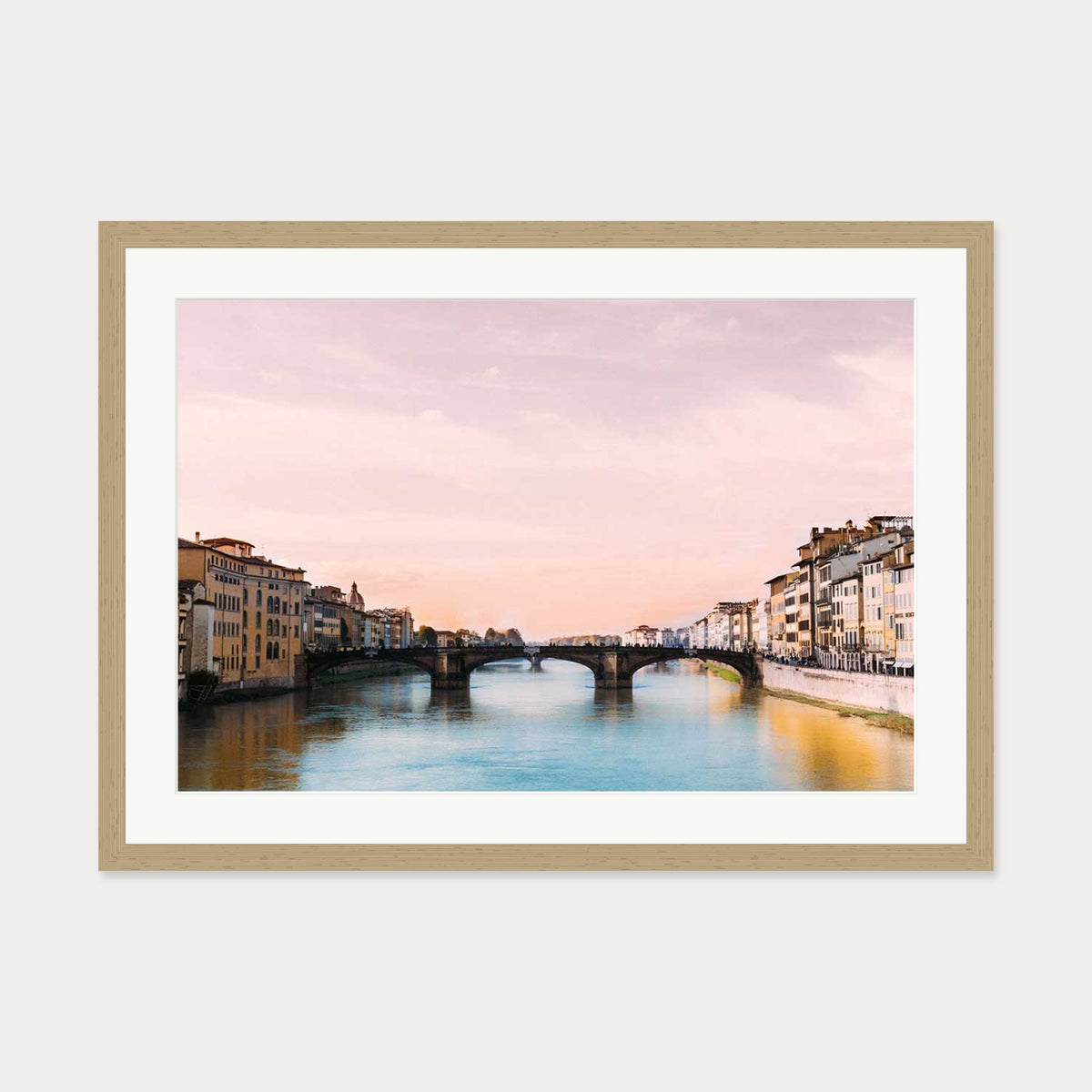 Florence Wall Art Print — 50 x 70 cm — Oak Frame