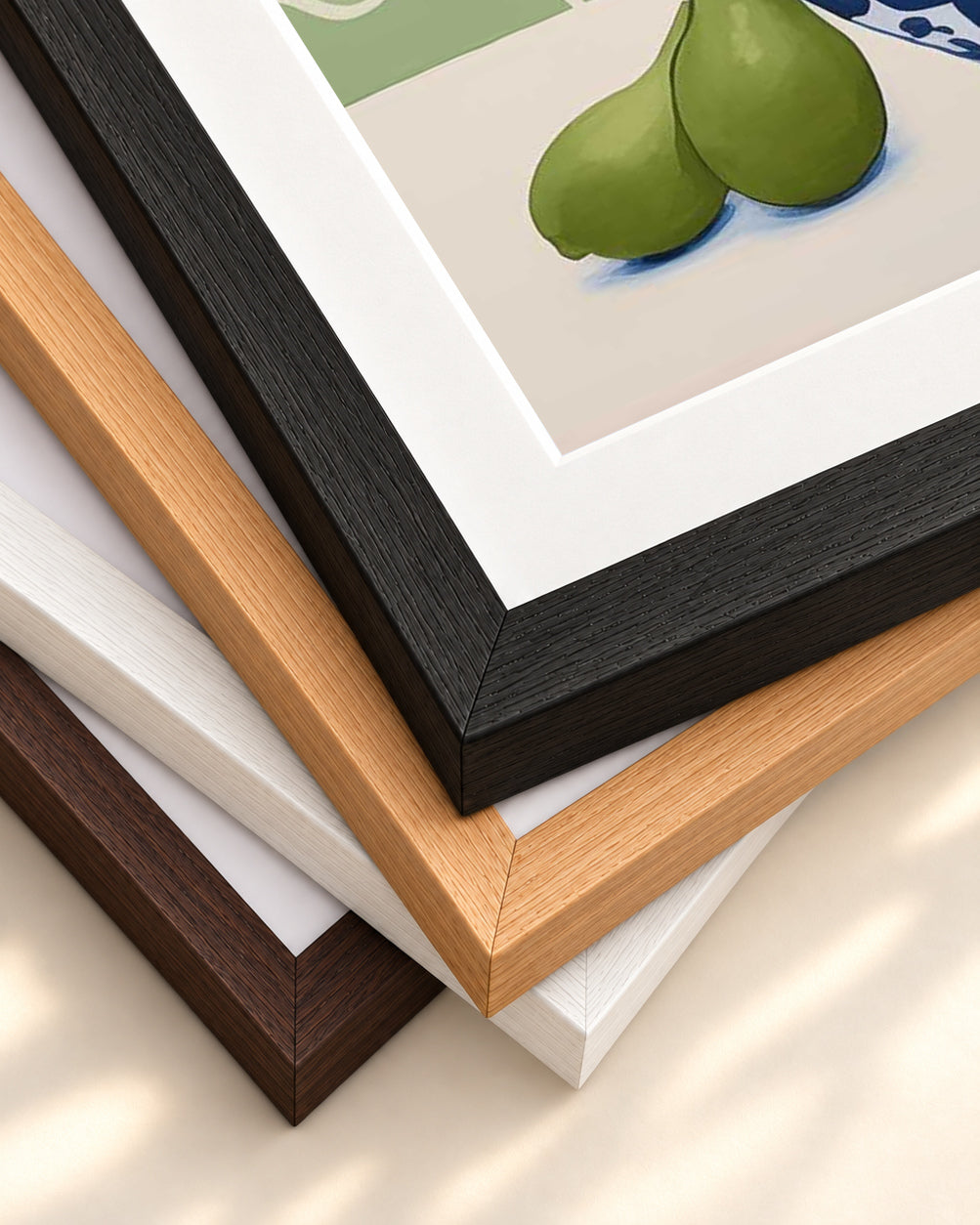 Flower Vase II Art Print — framed print corner with 5 cm mount and bevel