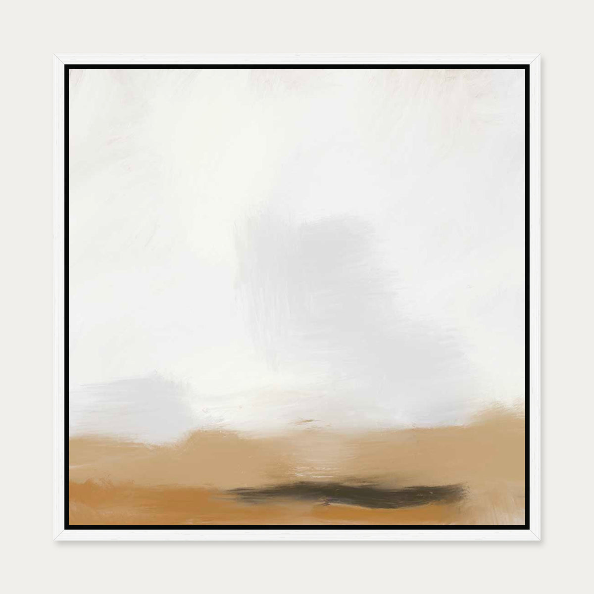 Foggy Desert Canvas Art — 50 x 50 cm — White Frame