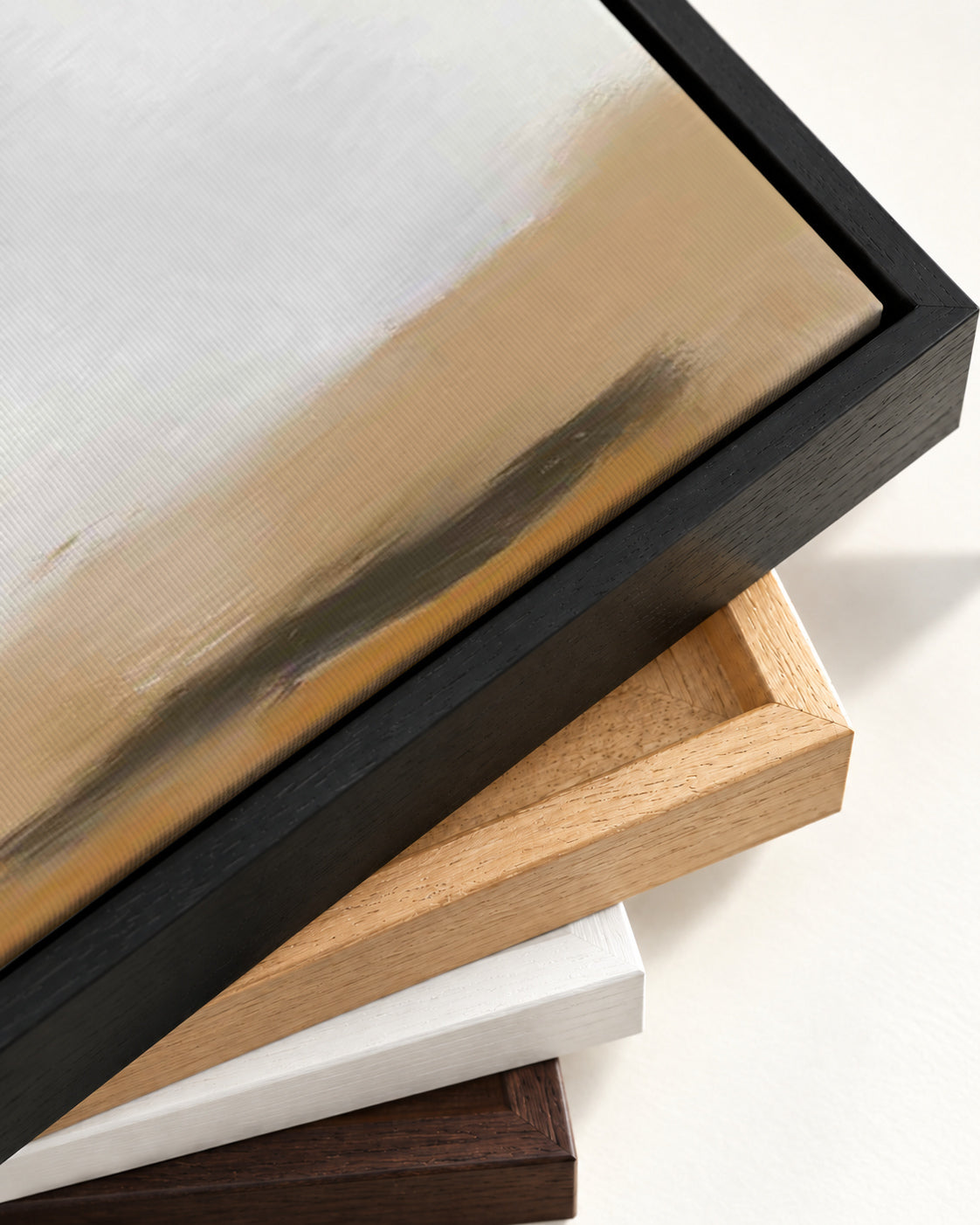 Foggy Desert Canvas Art — framed canvas corner and wrapped canvas detail