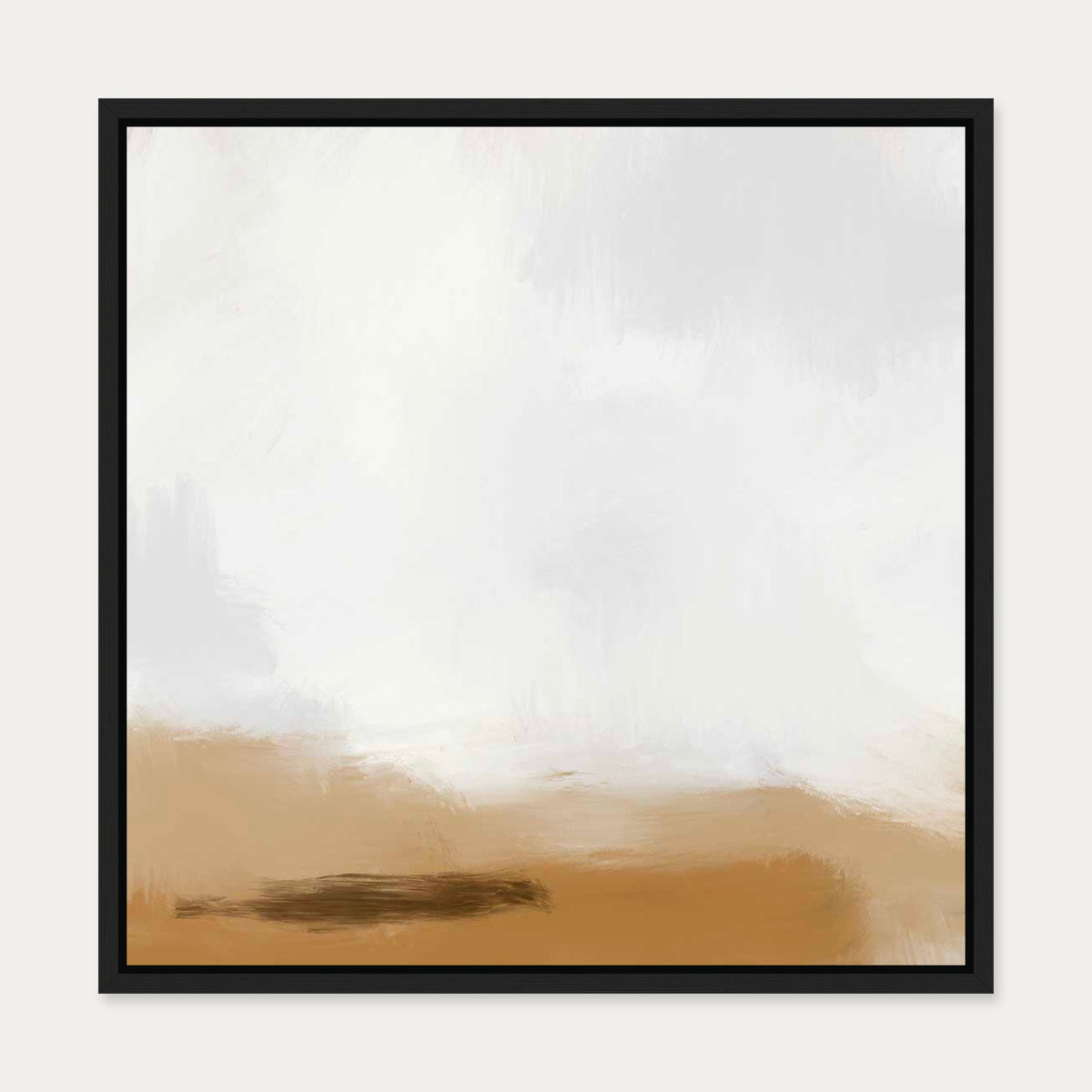 Foggy Dunes Canvas Art — 50 x 50 cm — Black Frame