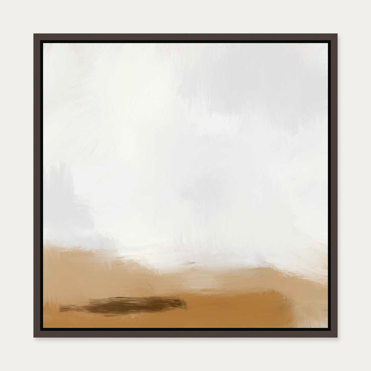 Foggy Dunes Canvas Art — 50 x 50 cm — Brown Frame