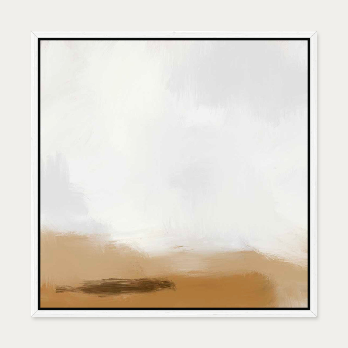 Foggy Dunes Canvas Art — 50 x 50 cm — White Frame
