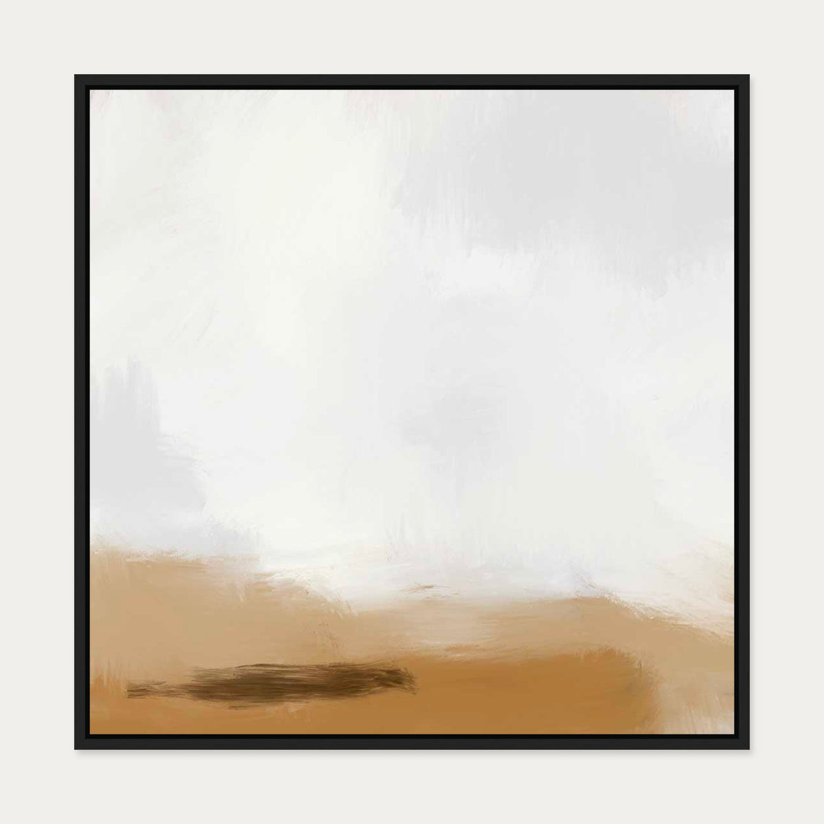 Foggy Dunes Canvas Art — 70 x 70 cm — Black Frame