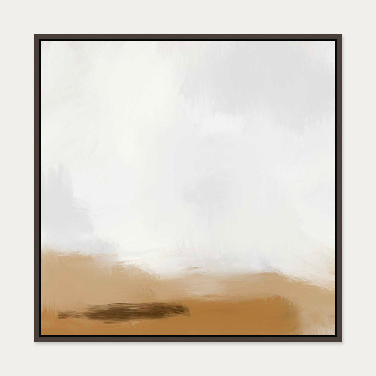 Foggy Dunes Canvas Art — 70 x 70 cm — Brown Frame