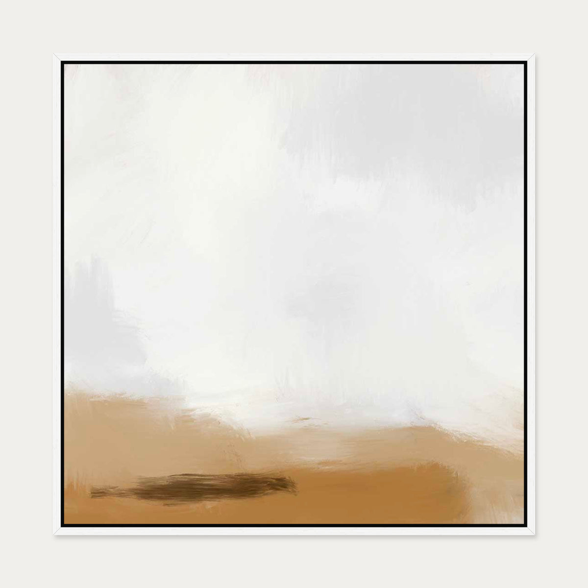 Foggy Dunes Canvas Art — 70 x 70 cm — White Frame
