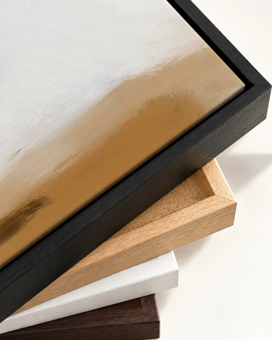 Foggy Dunes Canvas Art — framed canvas corner and wrapped canvas detail