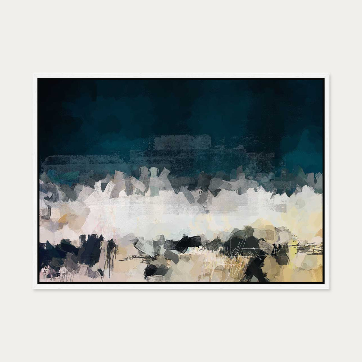 Fools Gold Canvas Art — 50 x 70 cm — White Frame