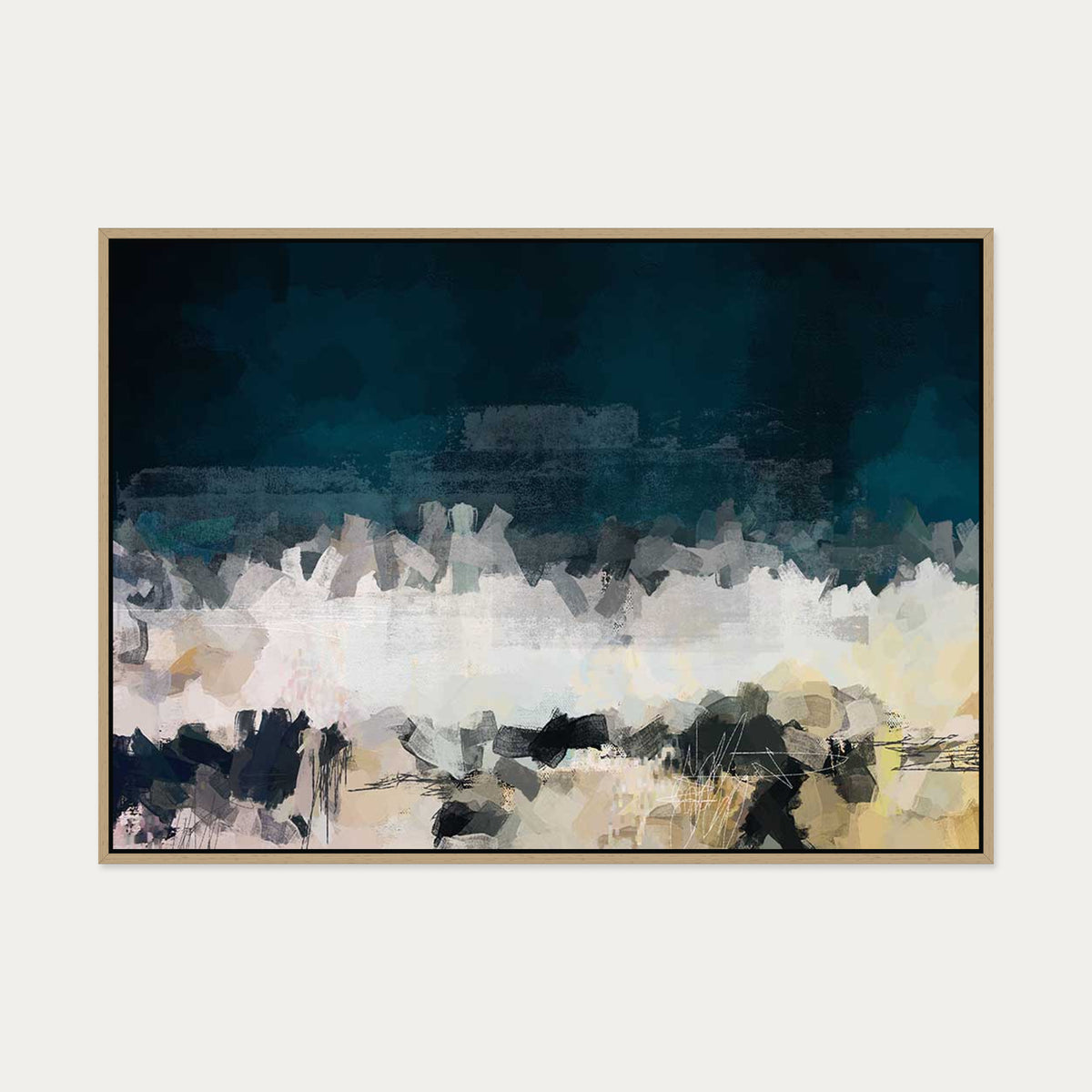 Fools Gold Canvas Art — 70 x 100 cm — Oak Frame