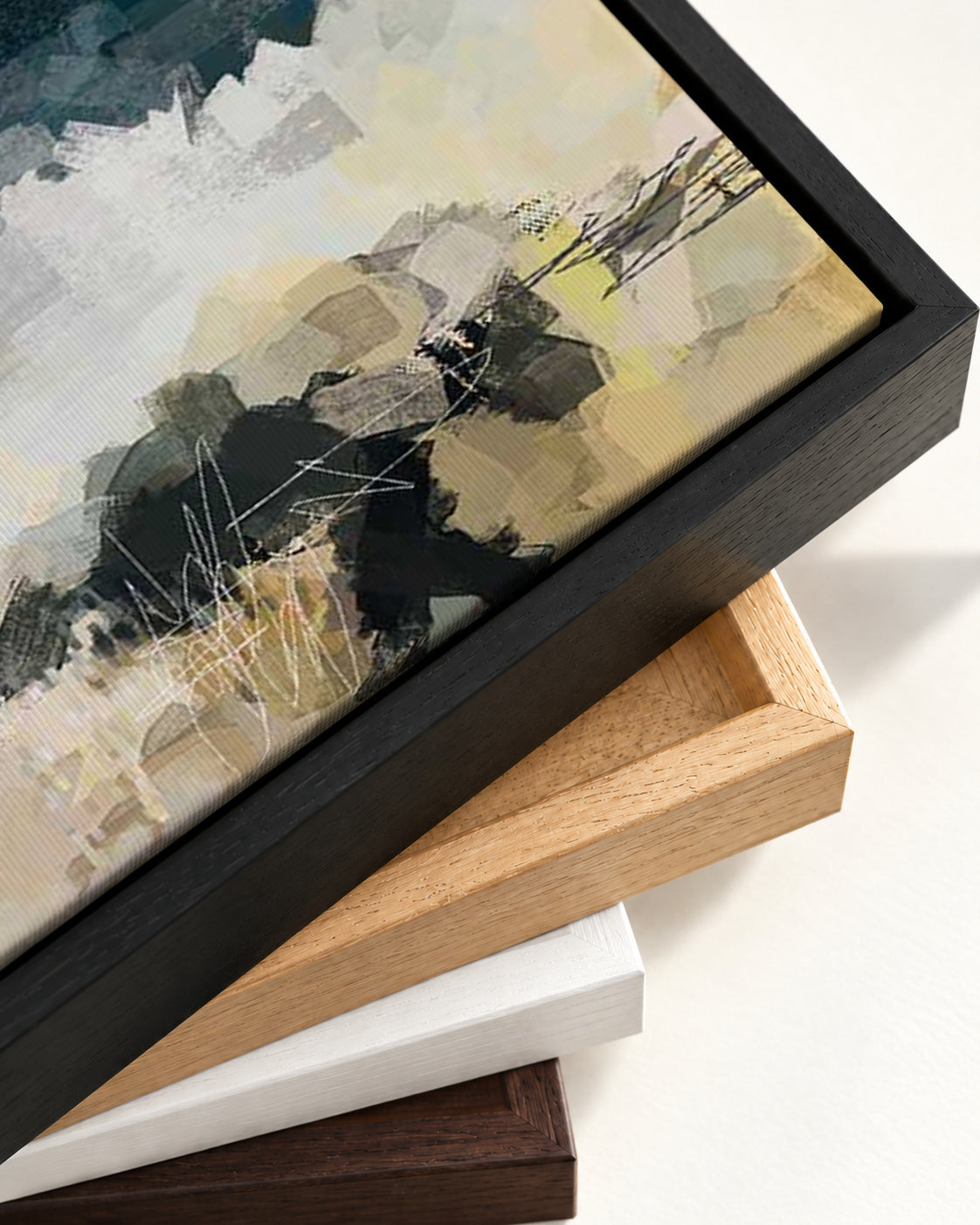 Fools Gold Canvas Art — framed canvas corner and wrapped canvas detail