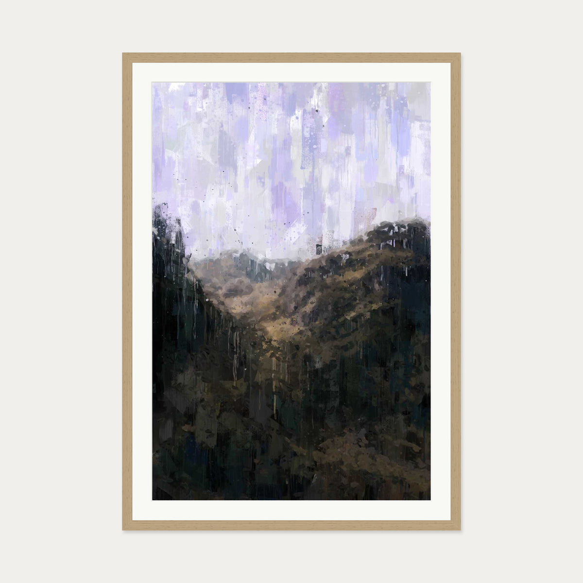 Forest Landscape Art Print — 70 x 100 cm — Oak Frame