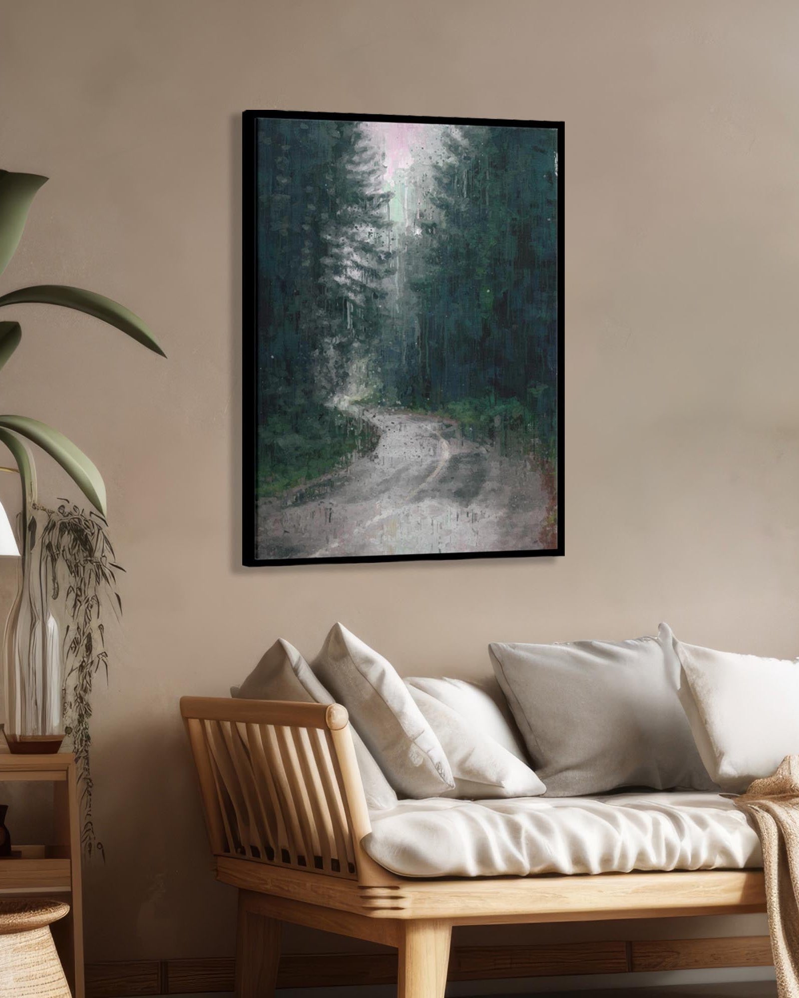 The Long Road Forest Painting Canvas Art