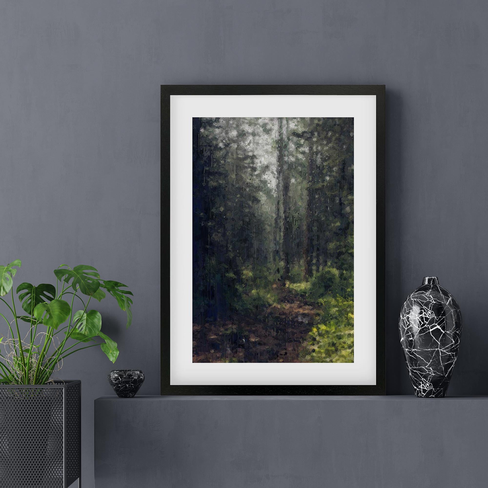 The Green Forest Landscape Framed Art